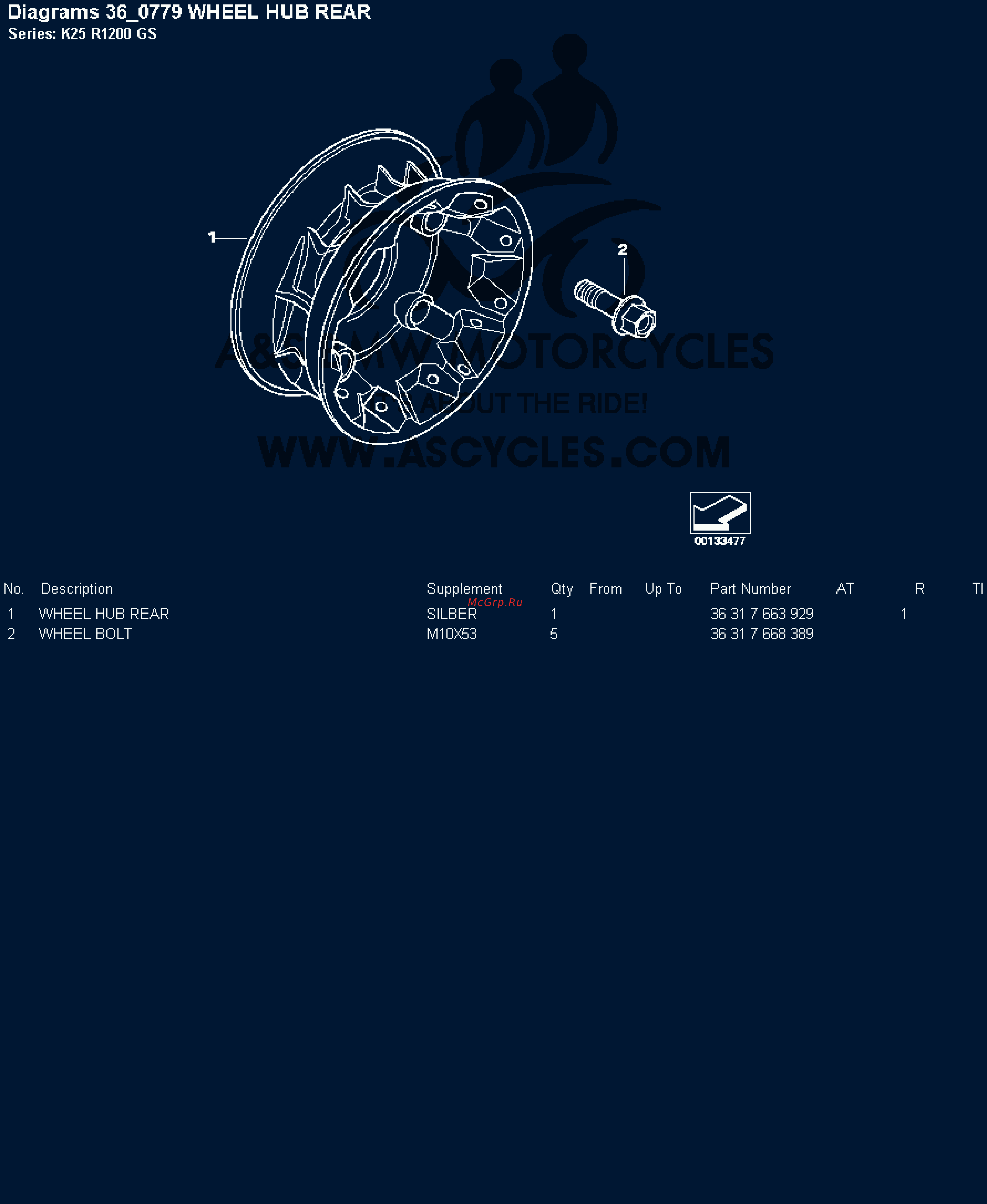 BMW 1200GS [79/142] Diagrams 36 779 wheel hub rear