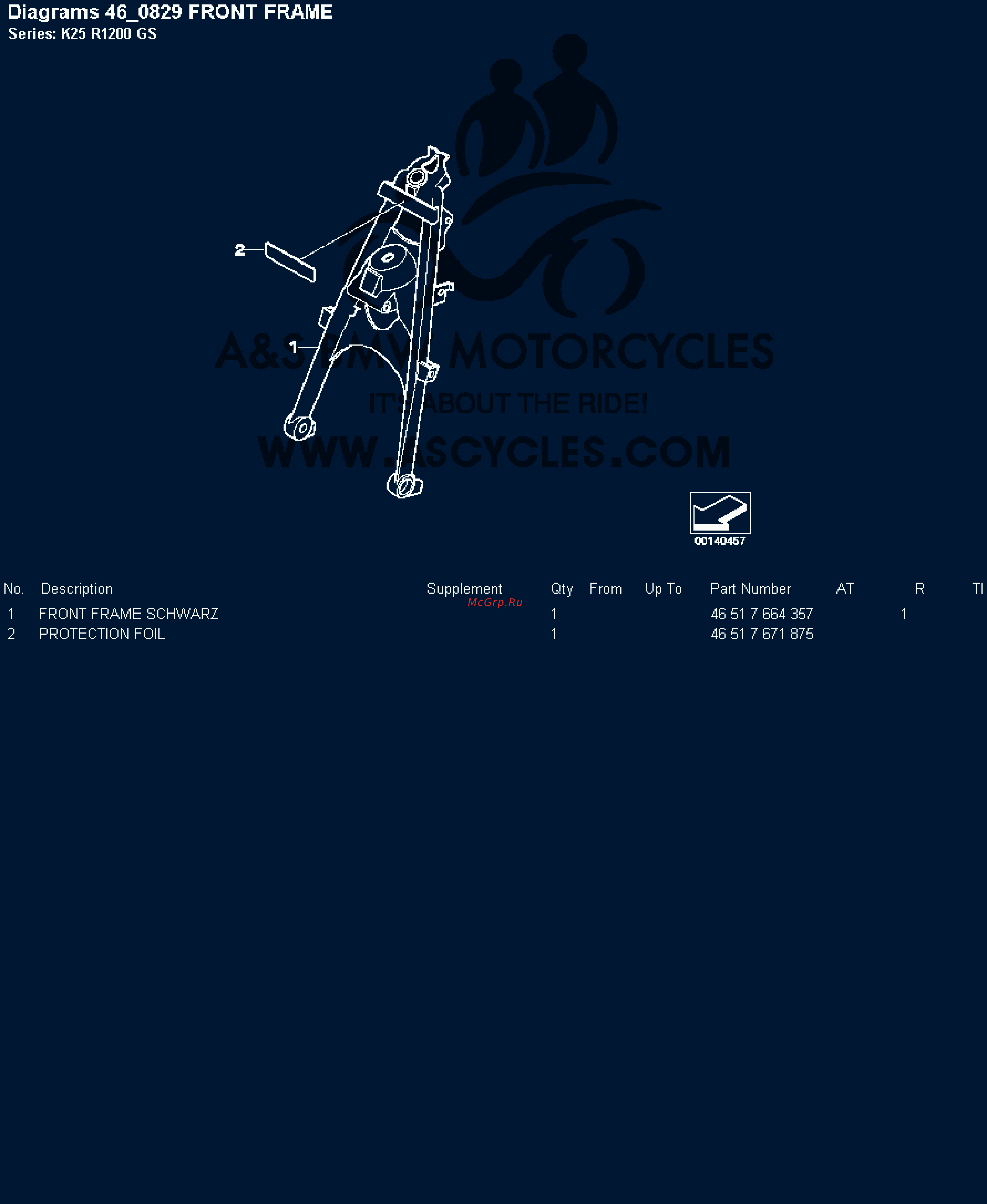 BMW 1200GS [82/142] Diagrams 46 829 front frame