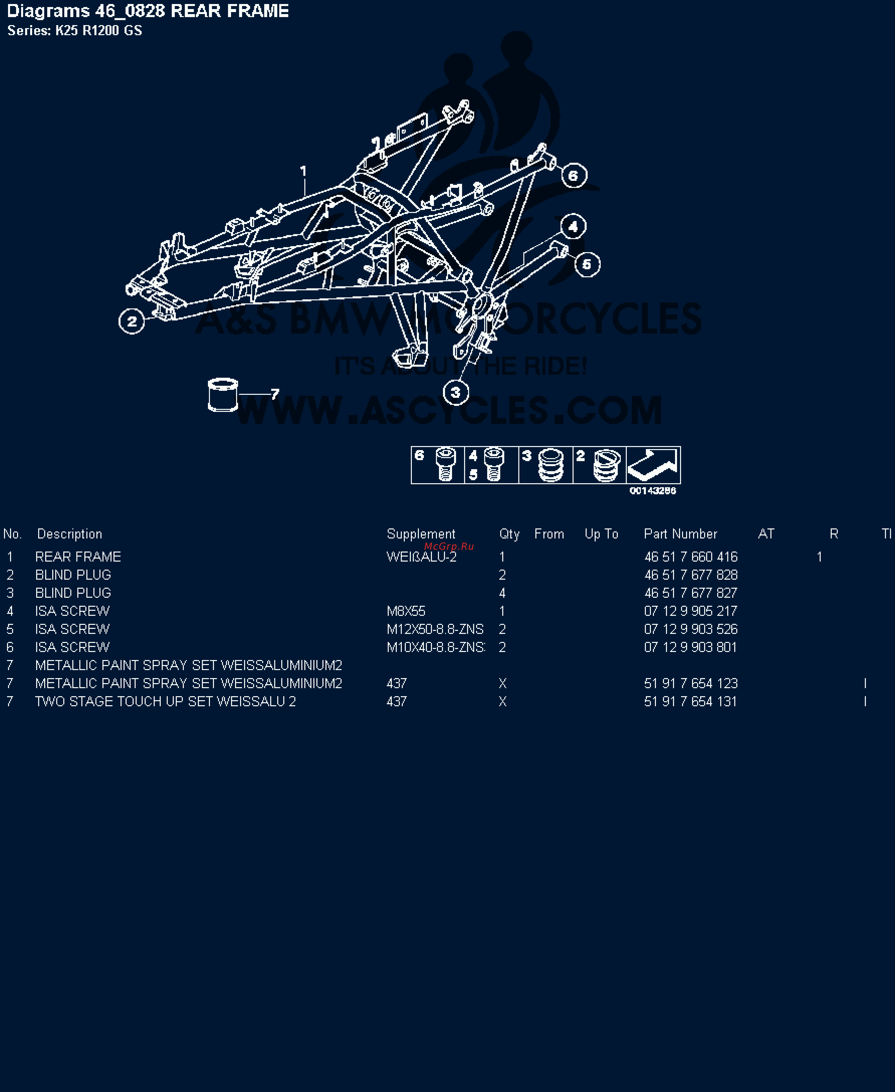 BMW 1200GS [83/142] Diagrams 46 828 rear frame