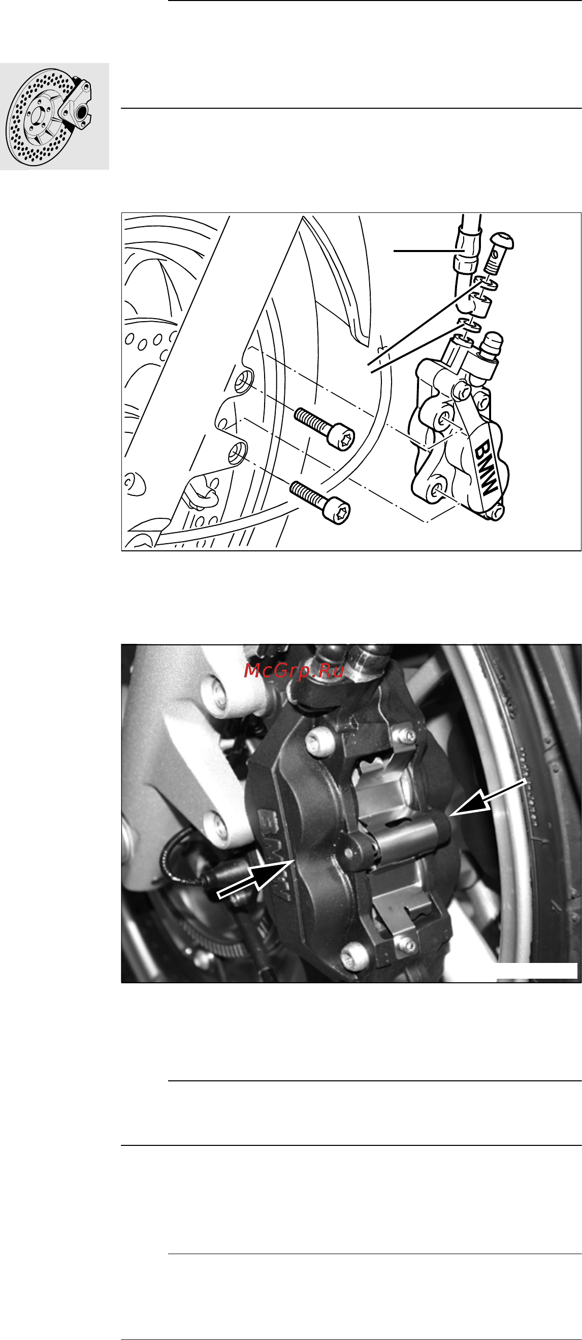 BMW R1150R ABS (2001) [69/95] Removing and refitting front brake caliper