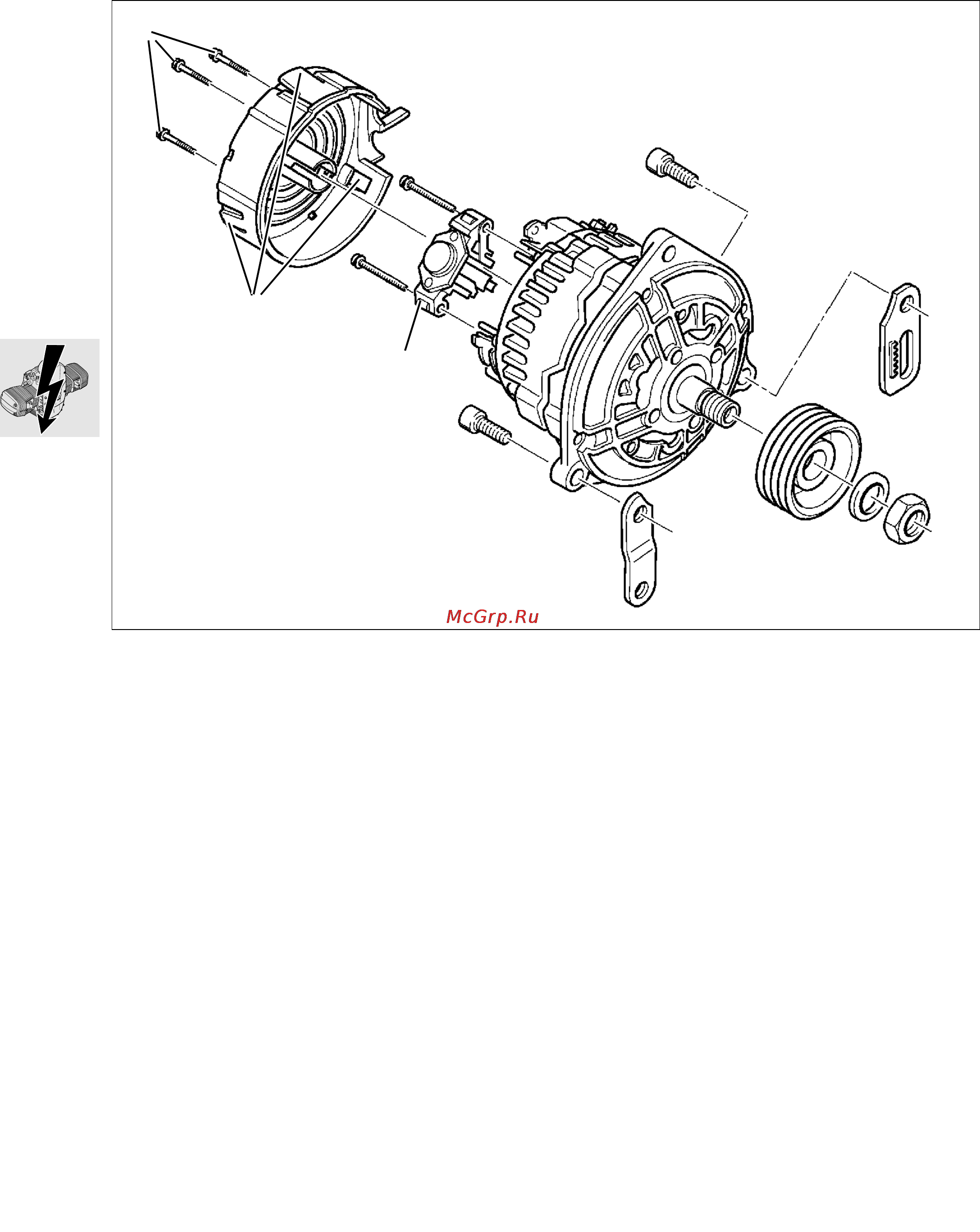 BMW R1100S (1999) [116/302] Disassembling assembling alternator