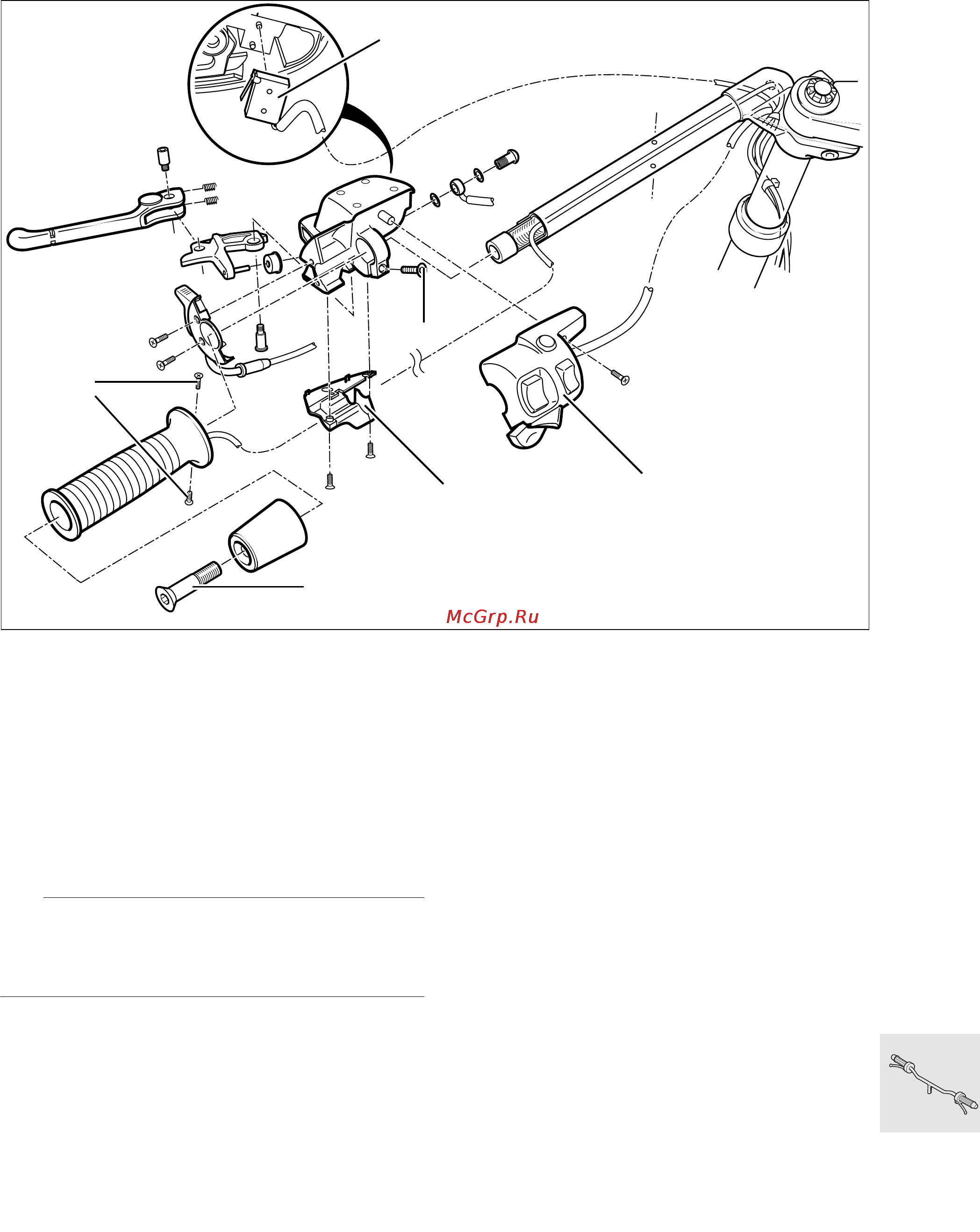 BMW R1100S (1999) [189/302] Removing and installing left handlebar fitting