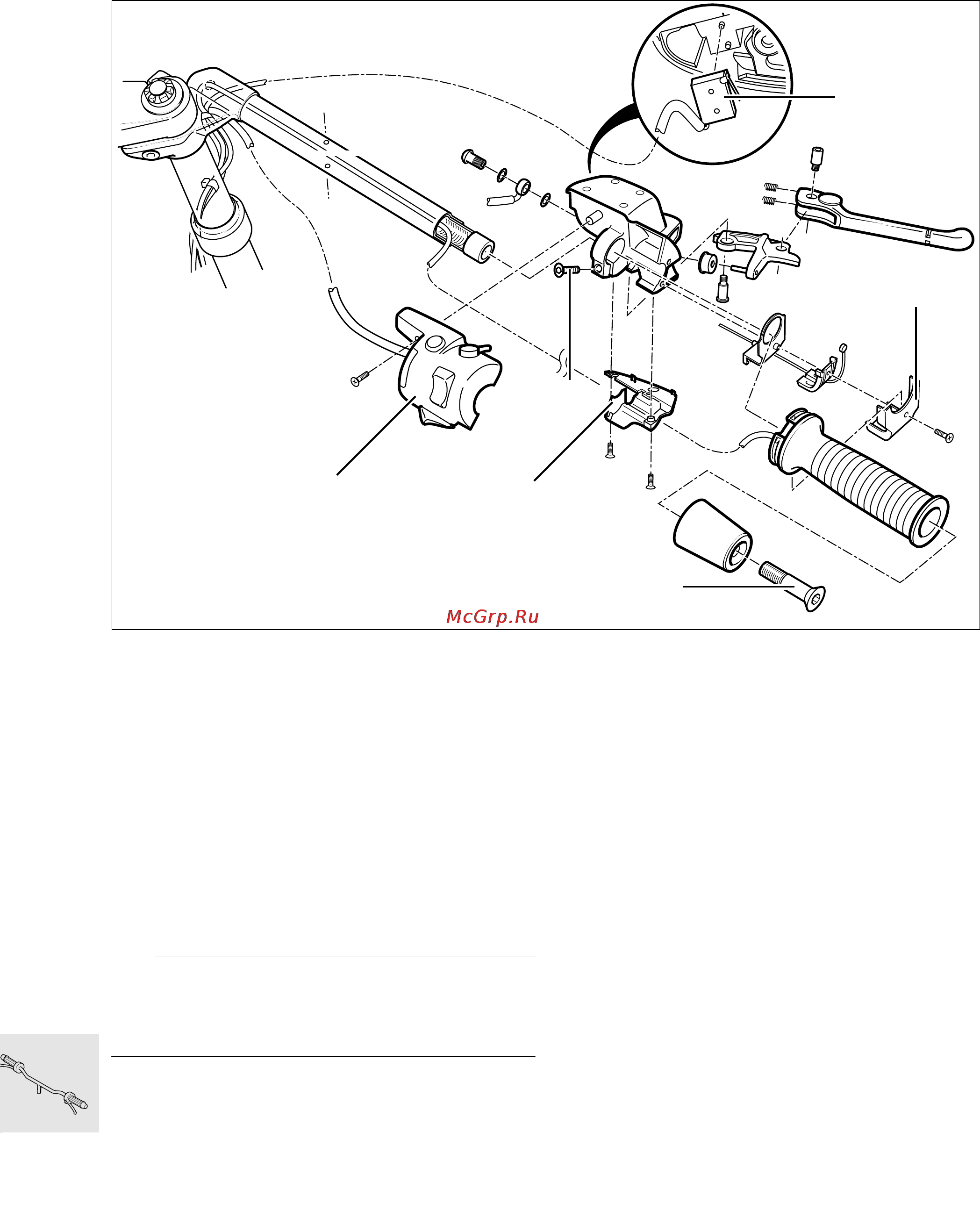 BMW R1100S (1999) [190/302] Removing and installing right handlebar fitting