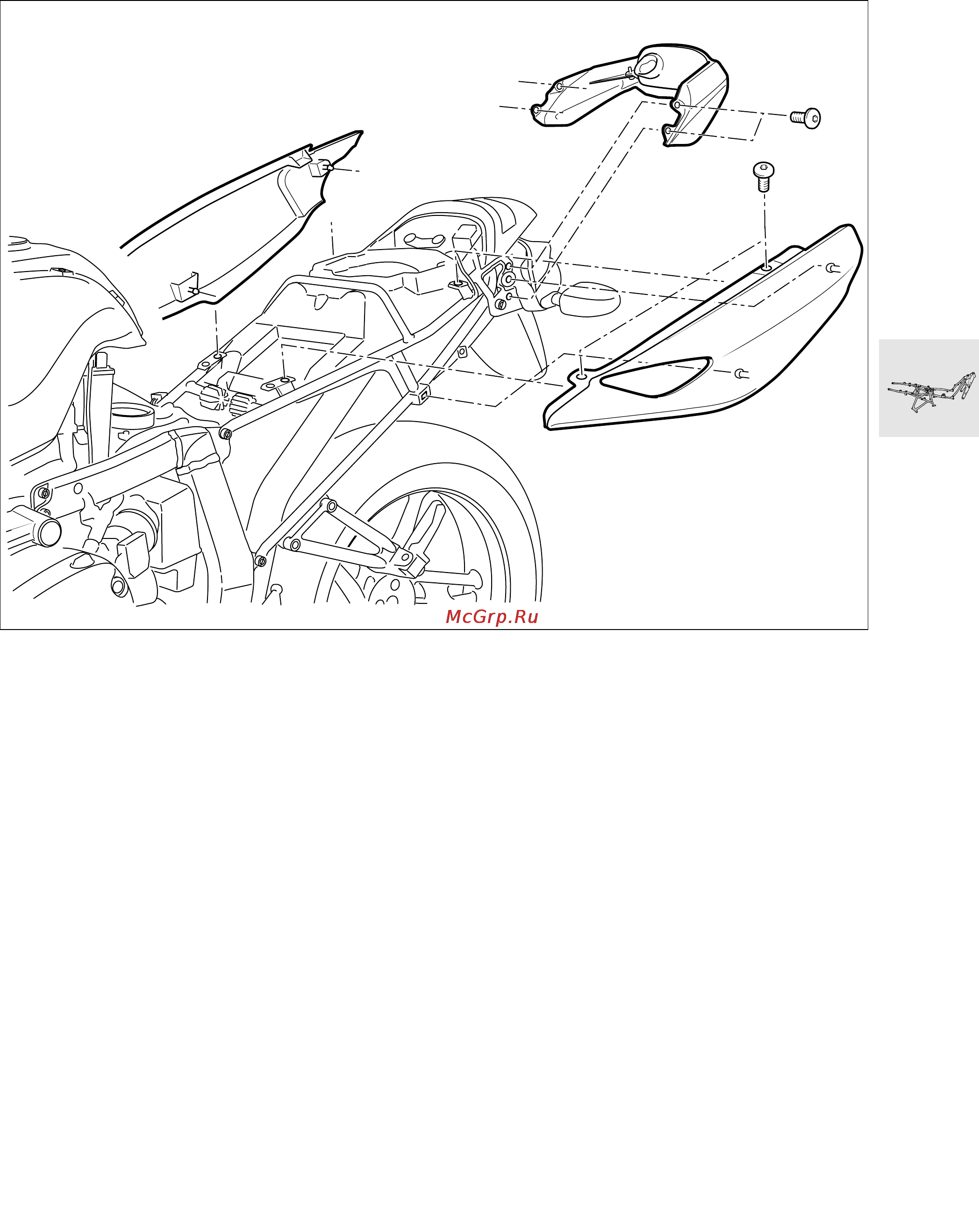 BMW R1100S (1999) [255/302] Removing and installing rear side panels