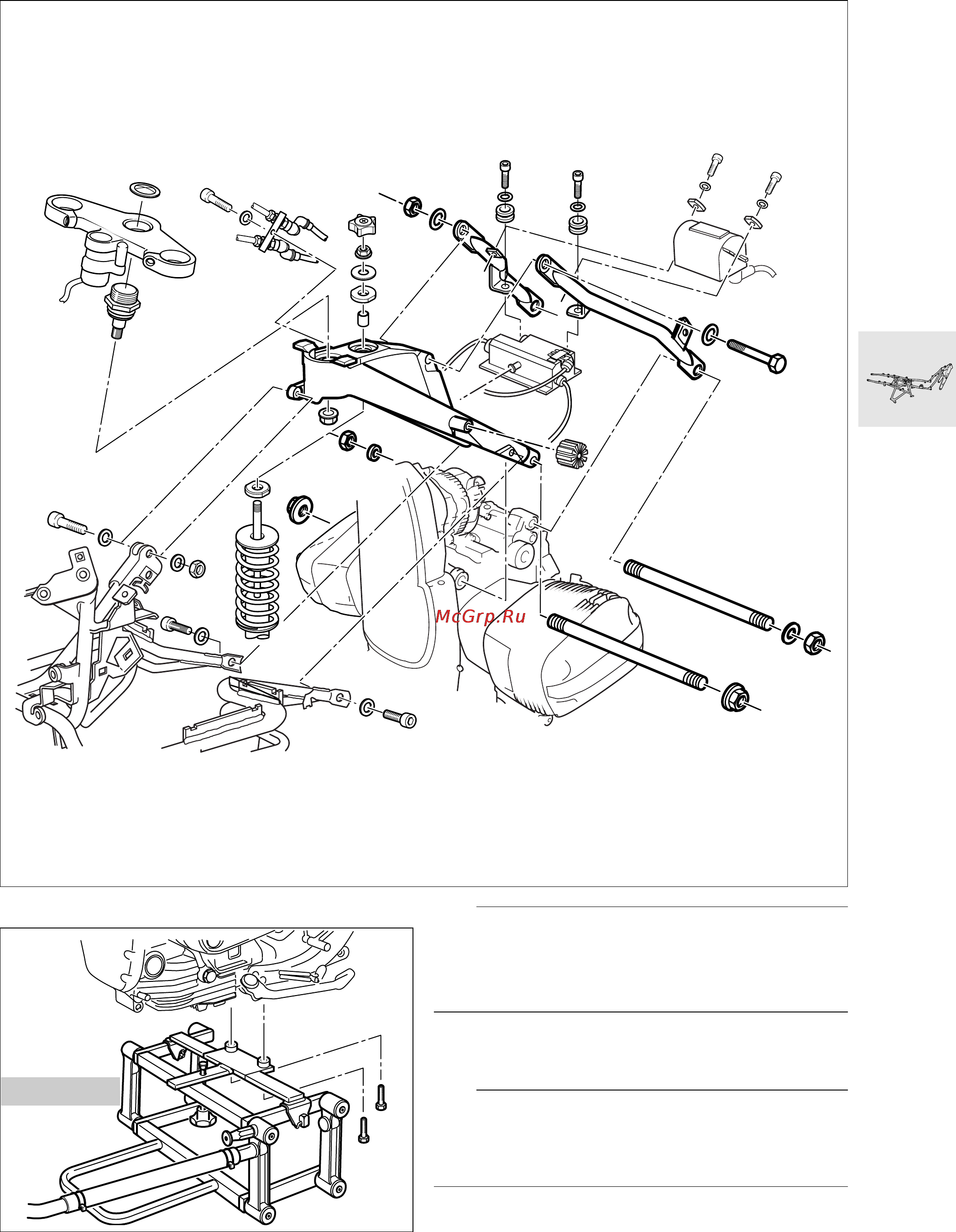 BMW R1100S (1999) [259/302] Removing and installing front frame