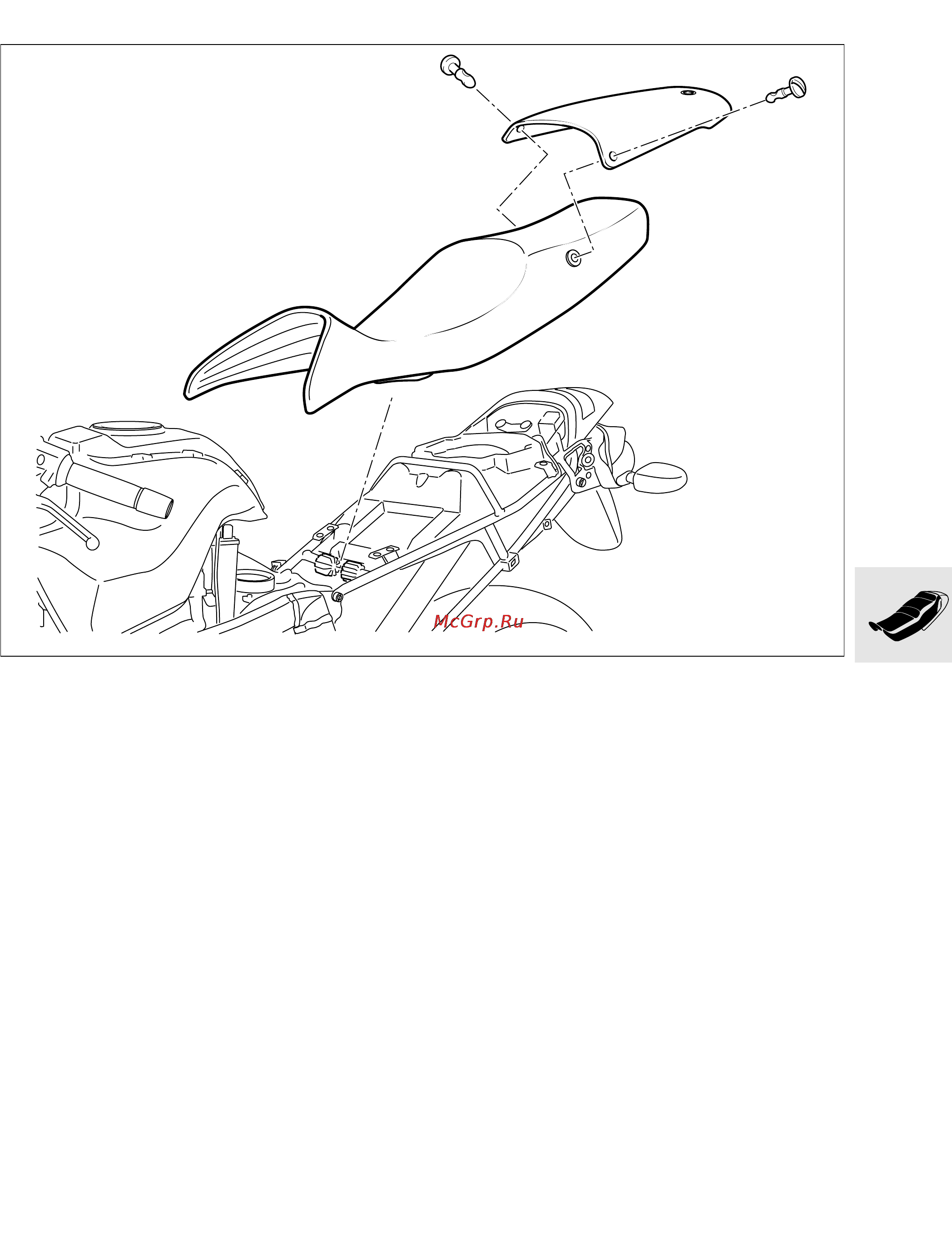 BMW R1100S (1999) [275/302] Removing and installing seat