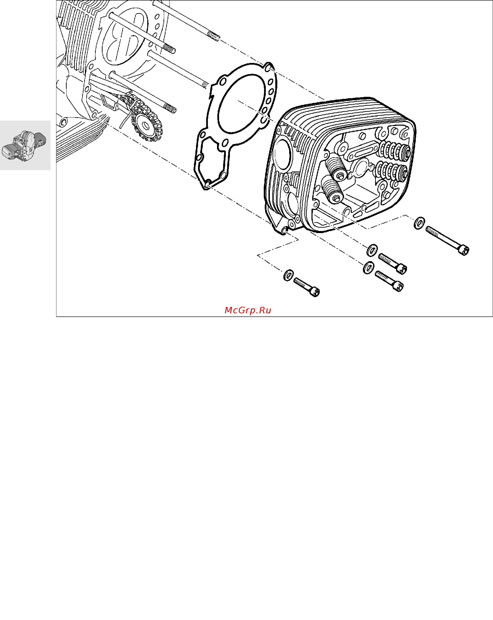 BMW R1100S (1999) [70/302] Removing cylinder head