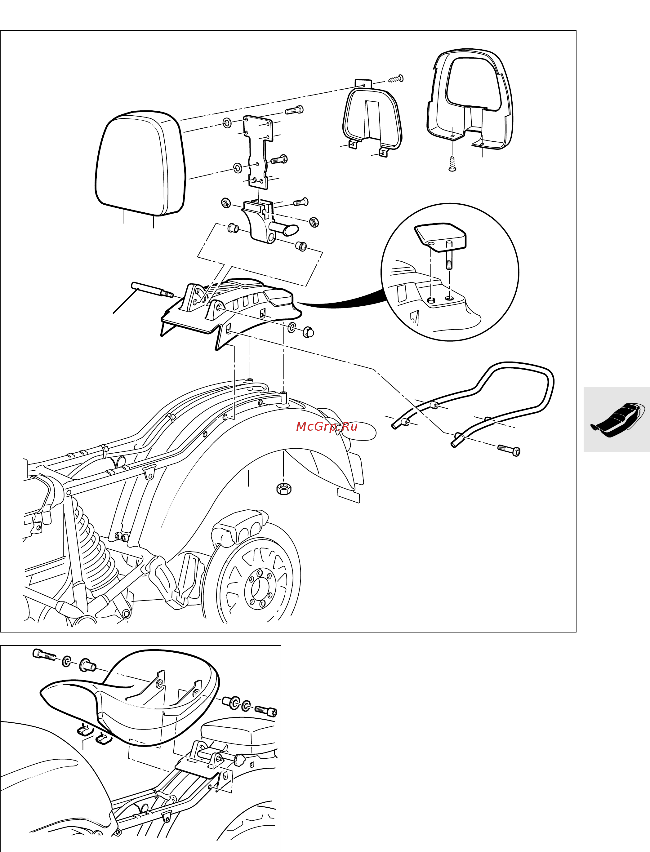 BMW R1200C (1999) [259/288] Removing and installing seat