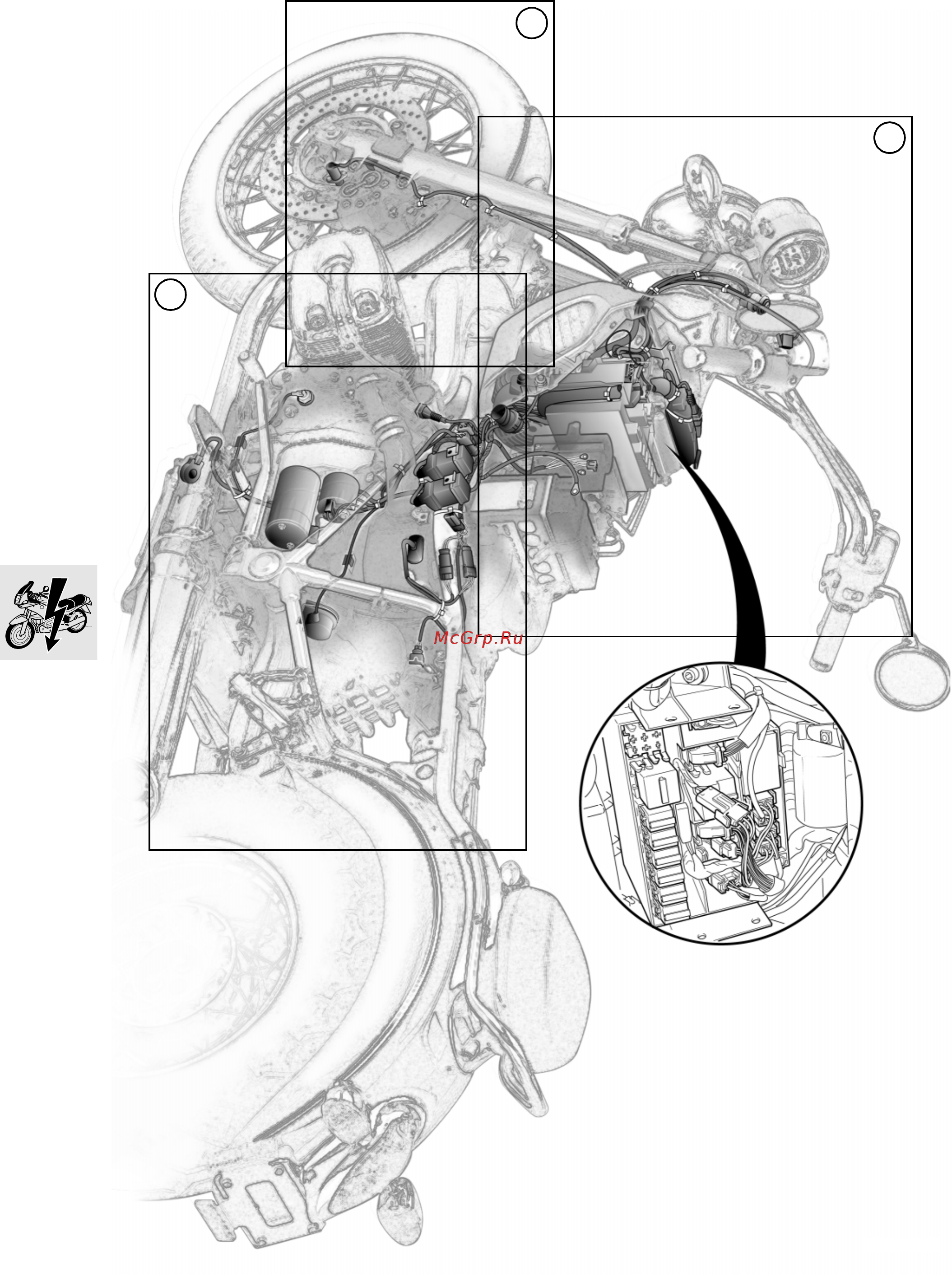 BMW R850C (1999) [268/288] Wiring harness view from left