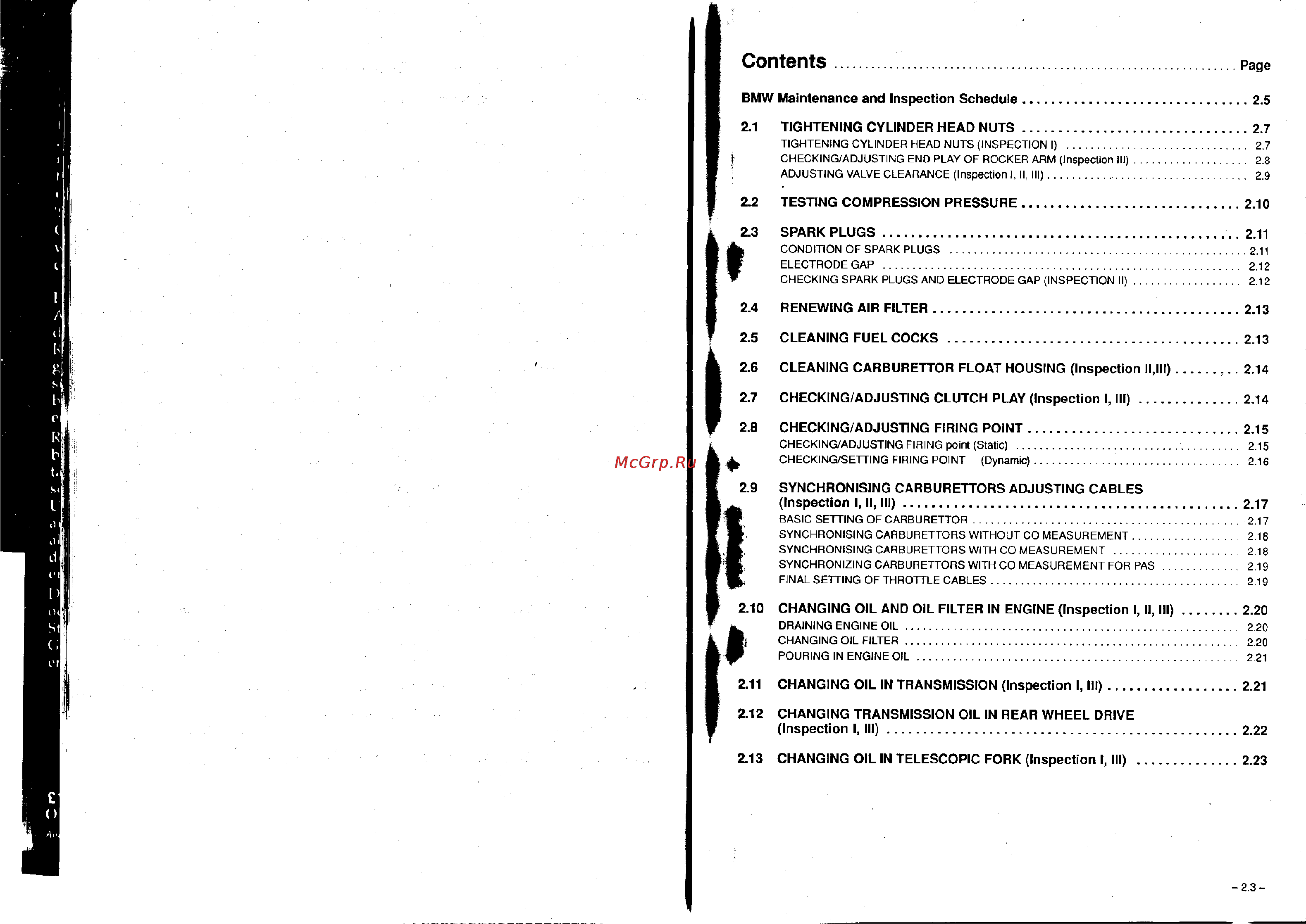 BMW R100R [10/168] Contents