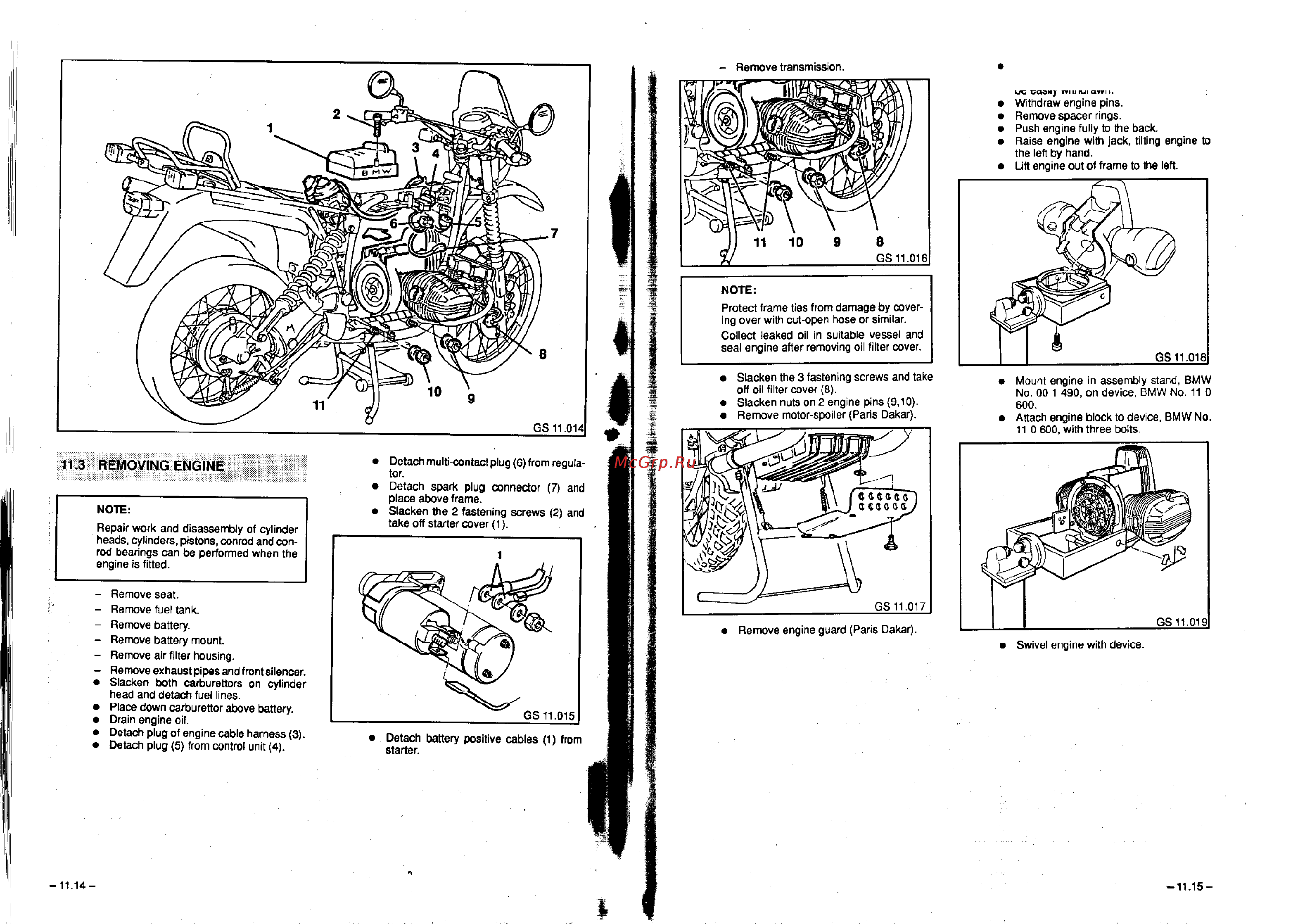 BMW R100R [134/168] Removing engine