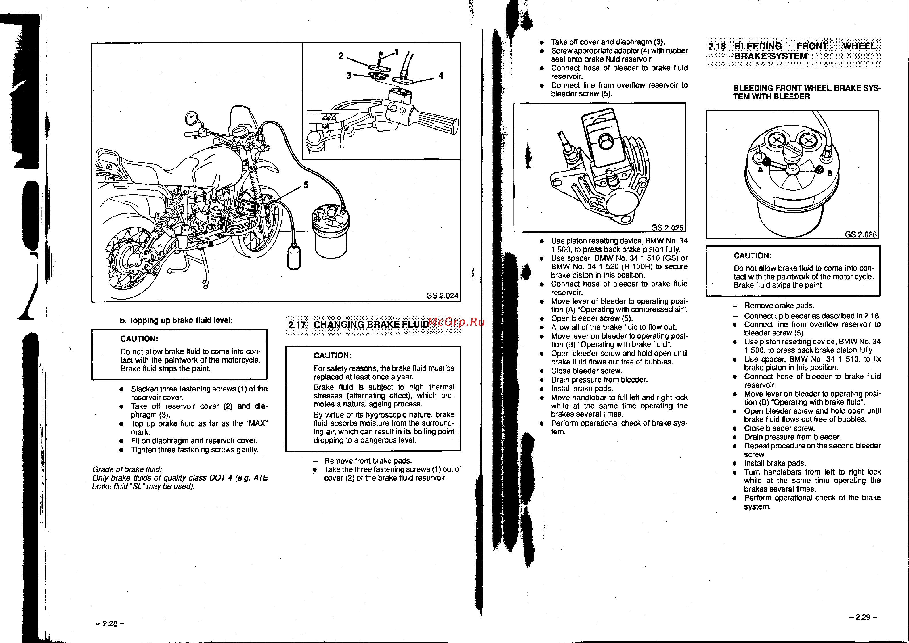 BMW R100R [23/168] Changing brake fluid