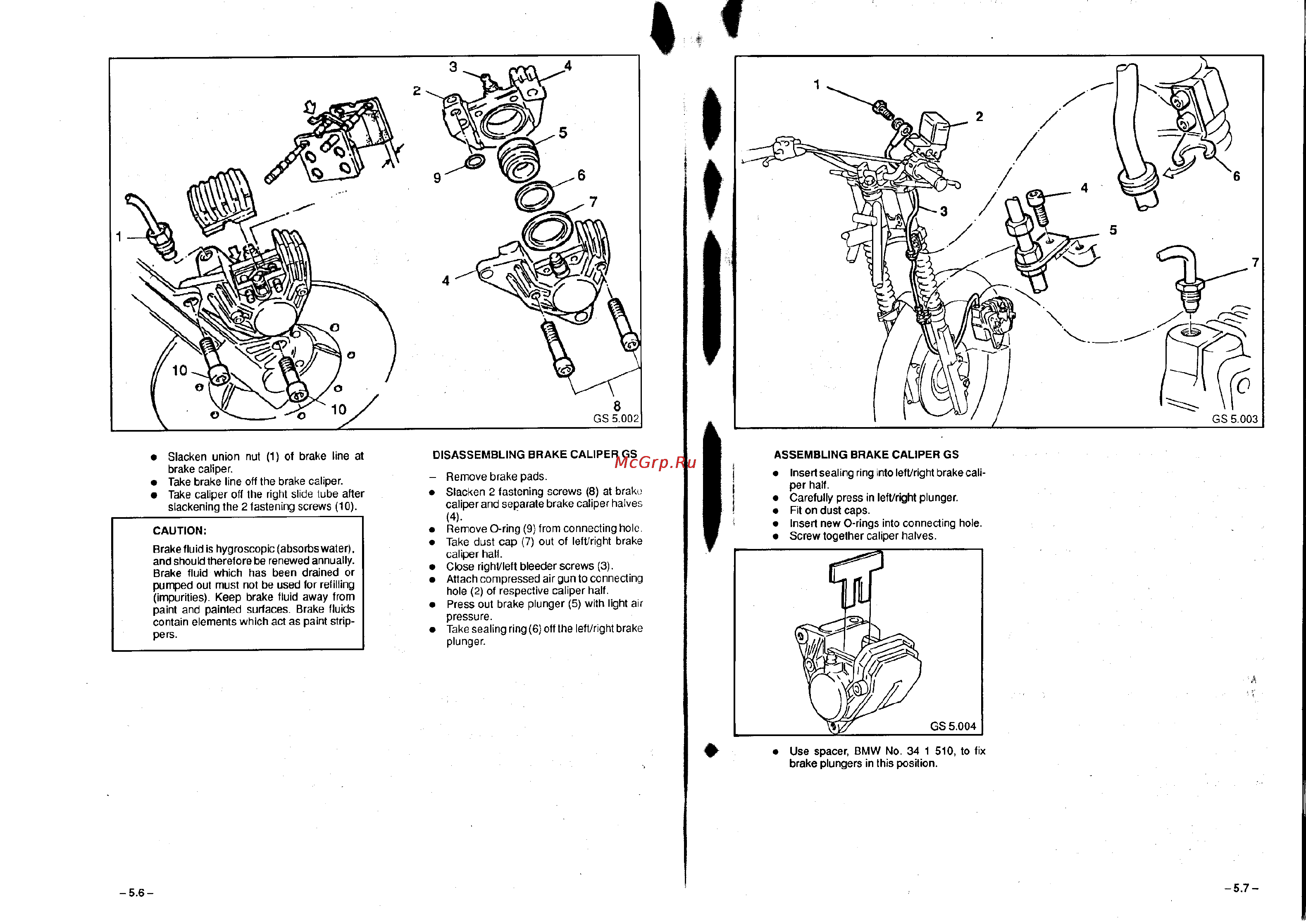 BMW R100R [61/168] Assembling brake caliper gs