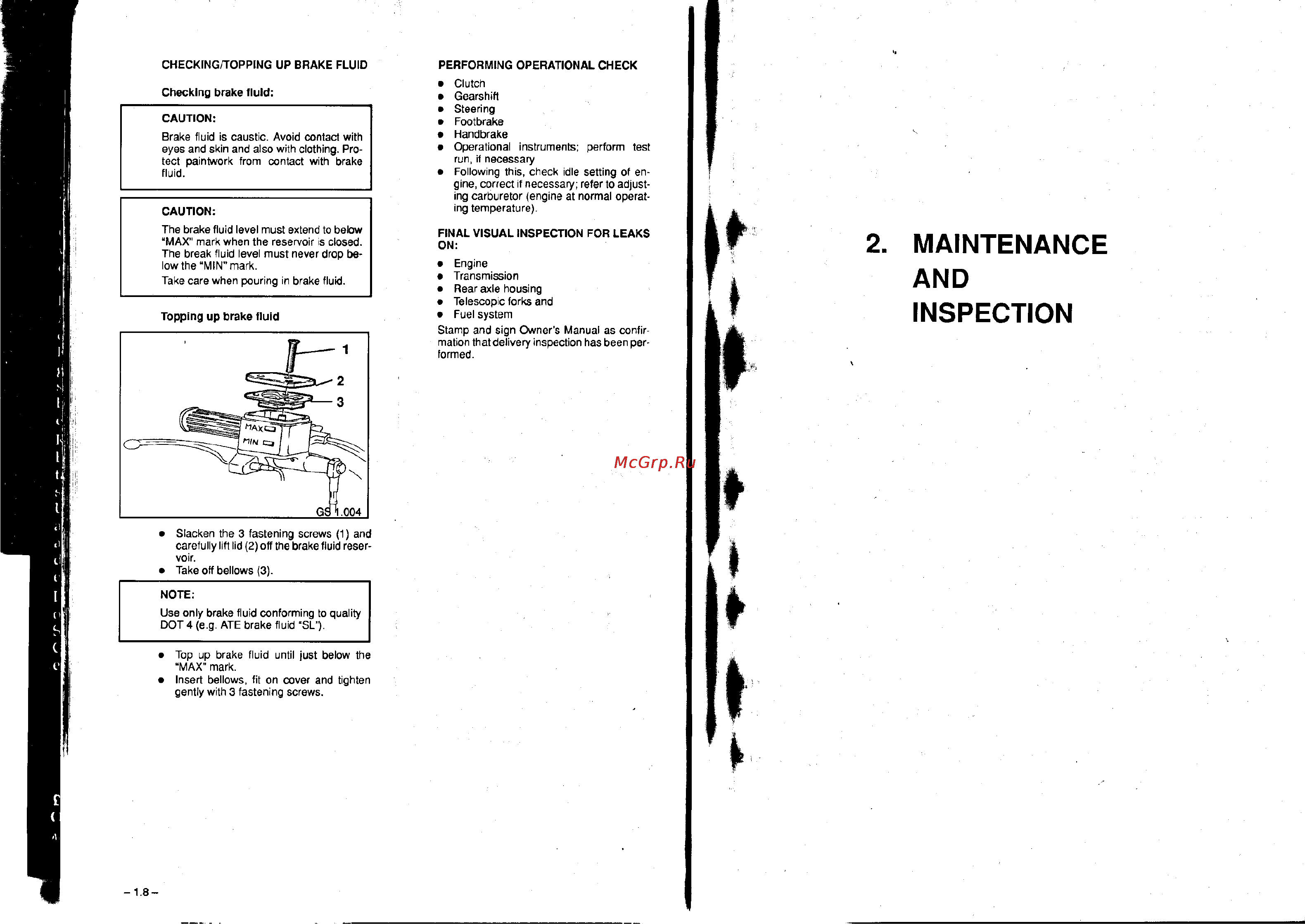 BMW R100R [9/168] Maintenance and inspection