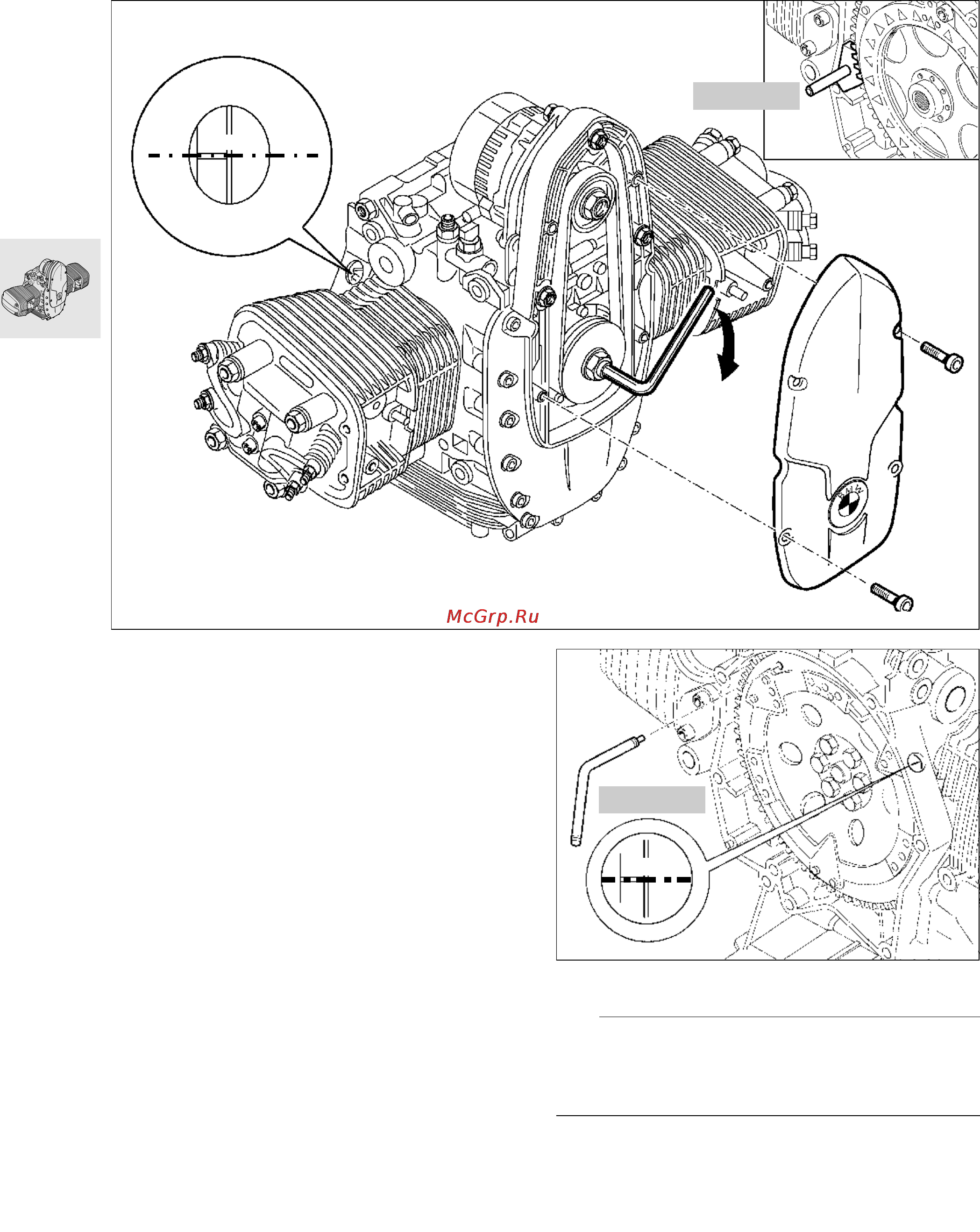 BMW R850 1100R (2000) [106/464] Locking the engine in the tdc posi tion