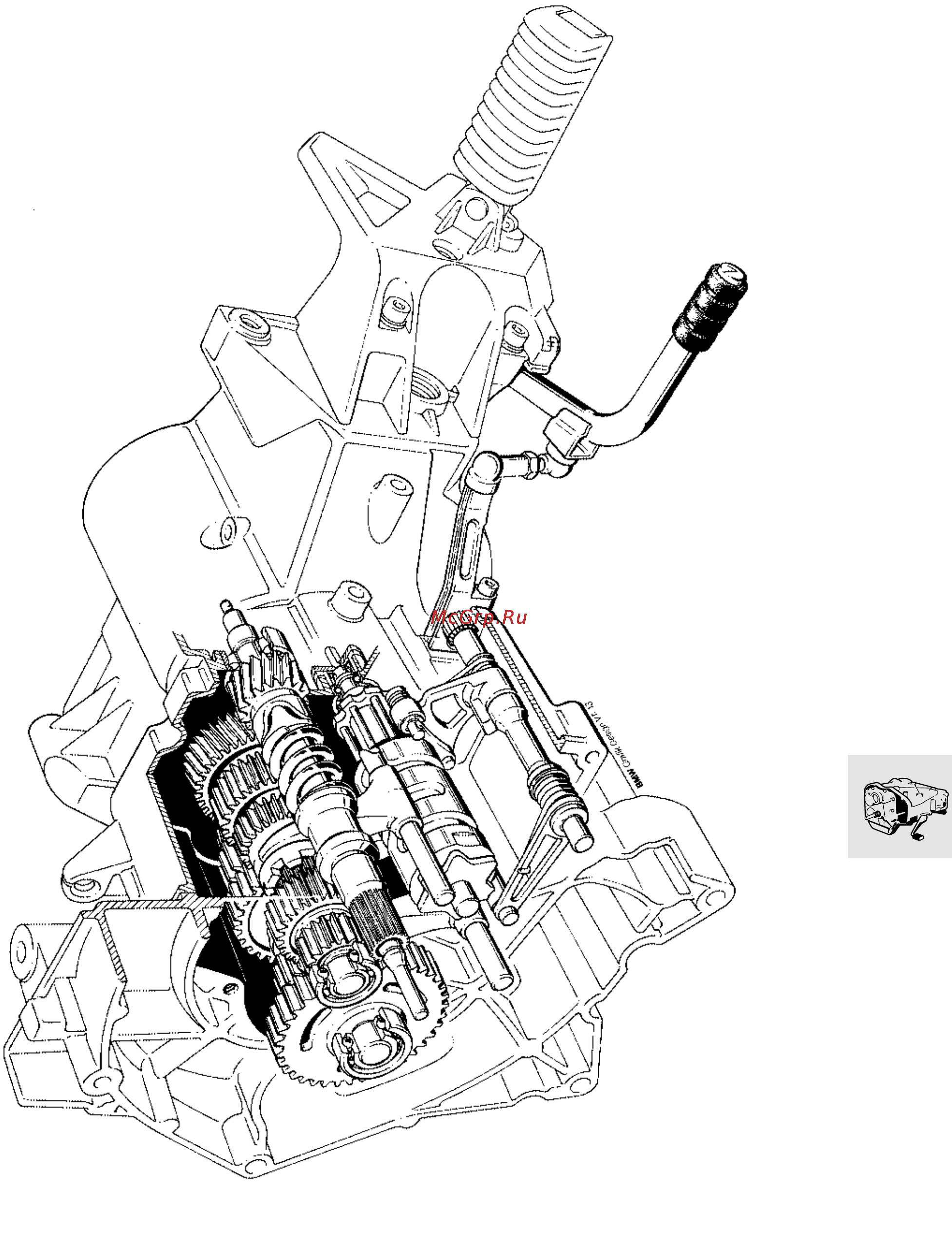 BMW R1100RS (2000) [205/464] Gearbox sectioned drawing
