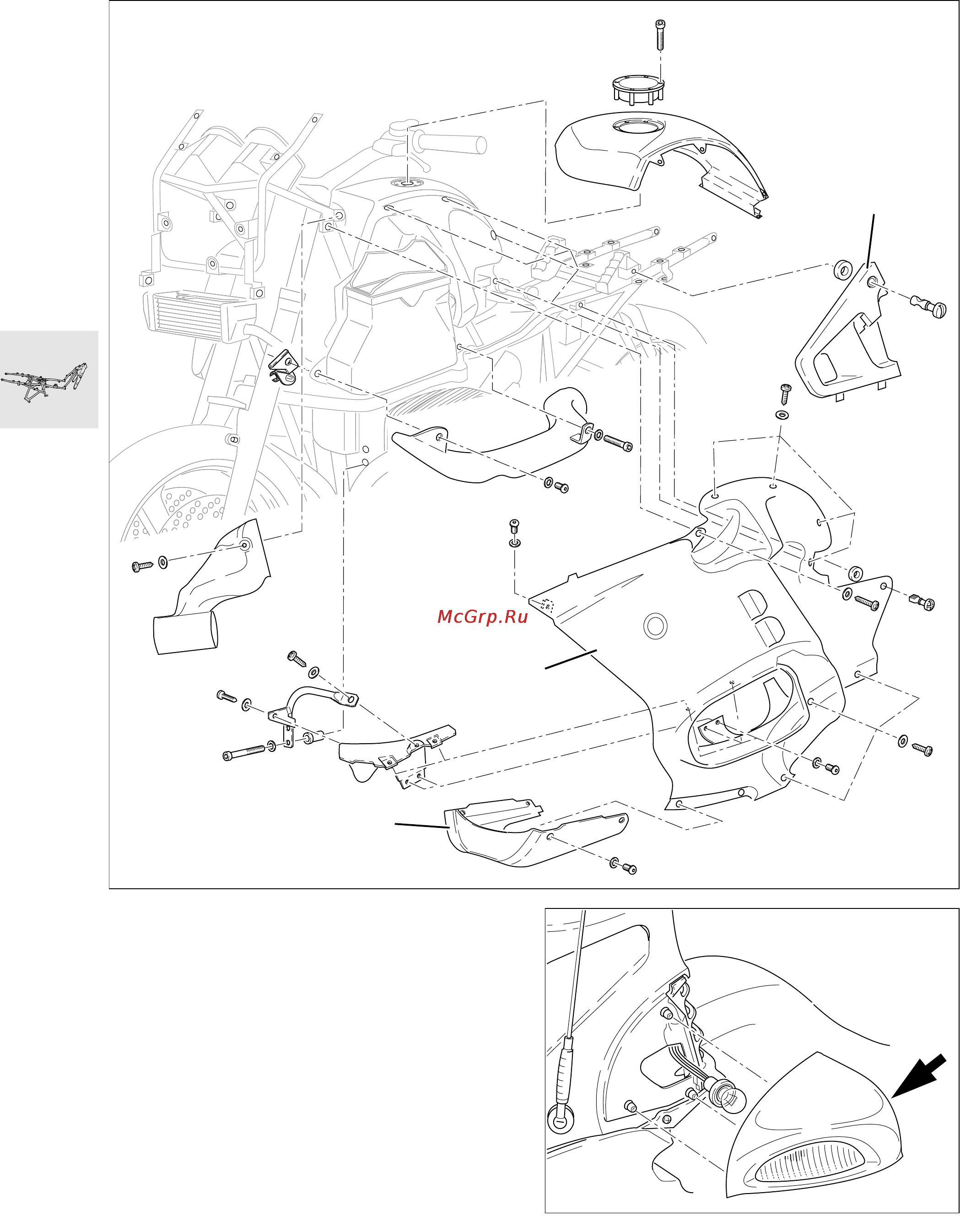 BMW R850 1100GS (2000) [353/464] Rt removing and installing fairing sections