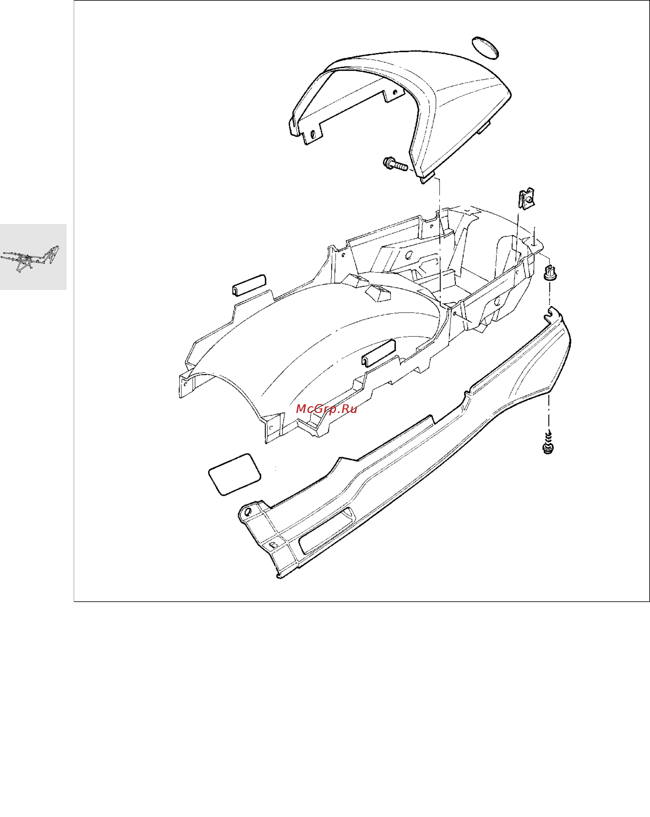 BMW R1100RS (2000) [377/464] Rs removing and installing rear fairing
