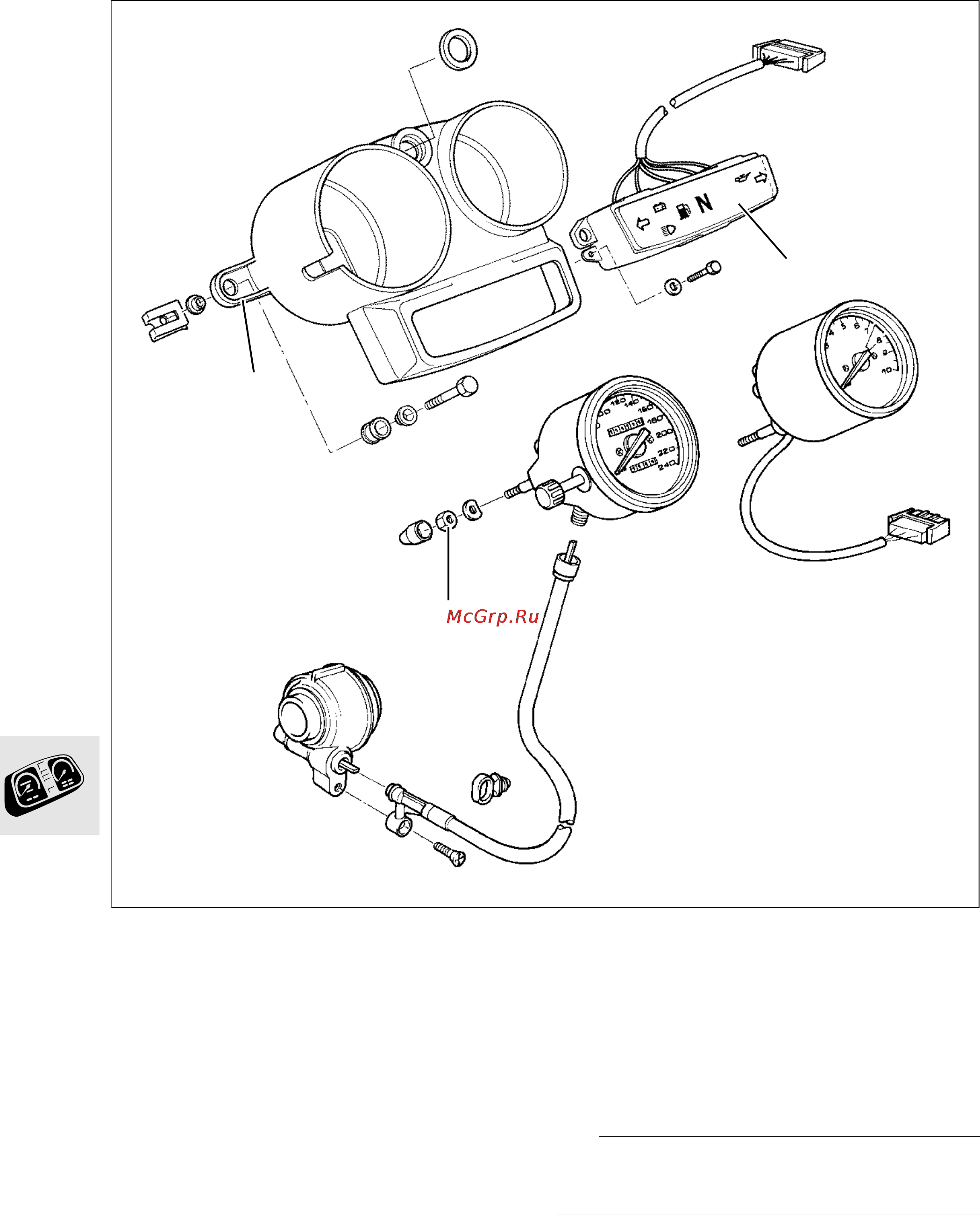 BMW K1100RT (2000) [452/464] Rs dismantling and assembling instrument cluster