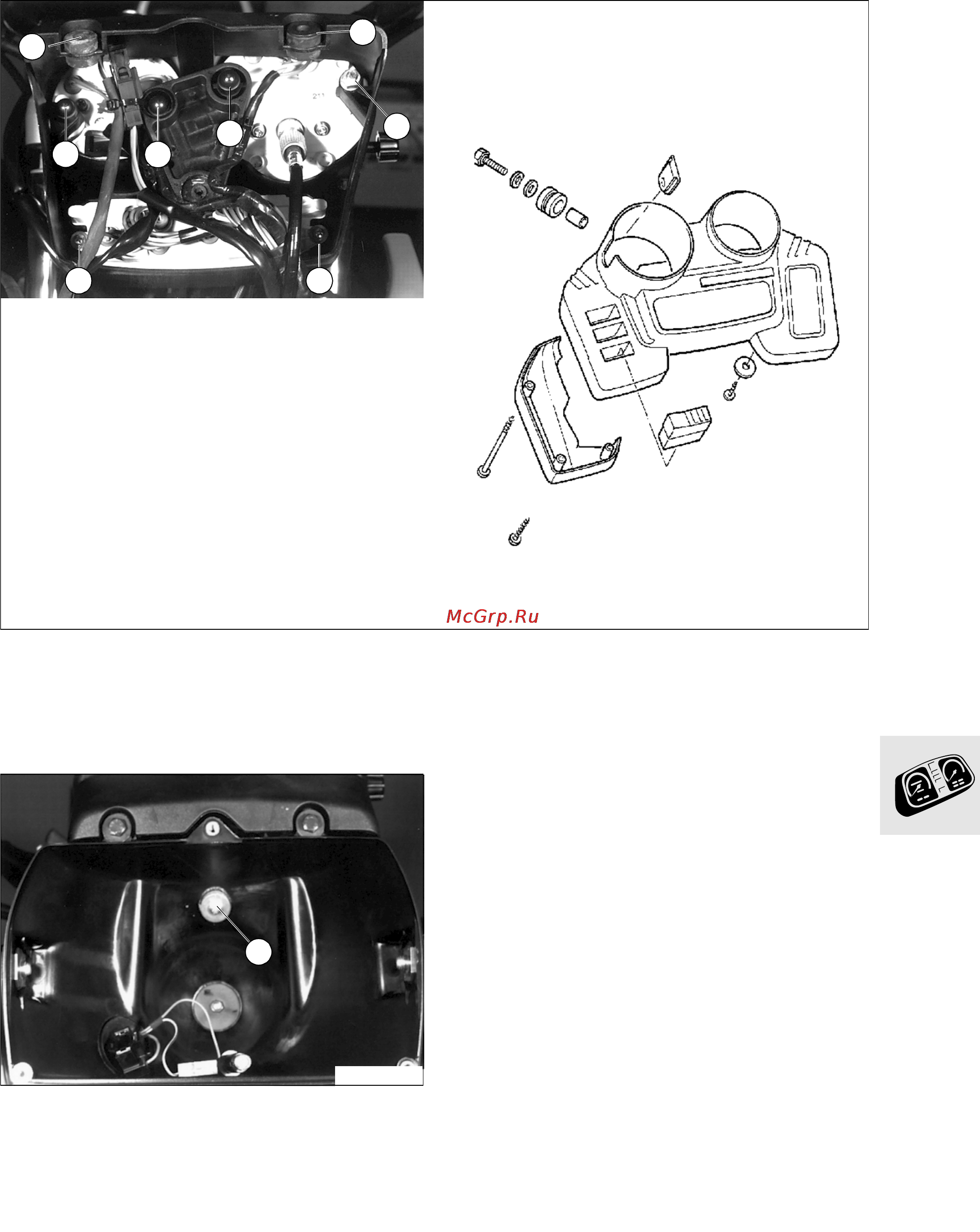 BMW R850 1100R (2000) [453/464] Gs dismantling and assembling instrument cluster