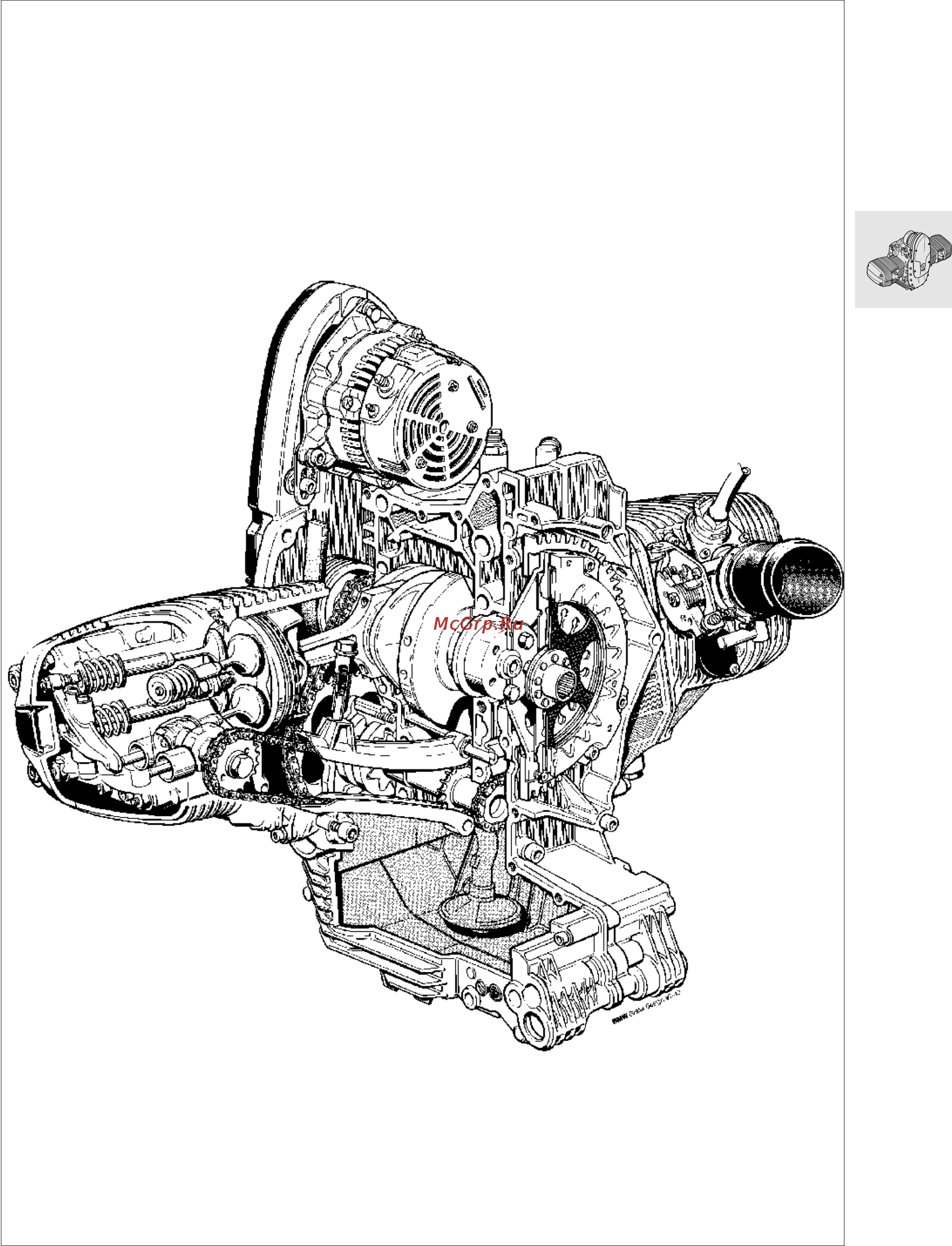 BMW R850 1100R (2000) [87/464] Sectioned drawing of engine