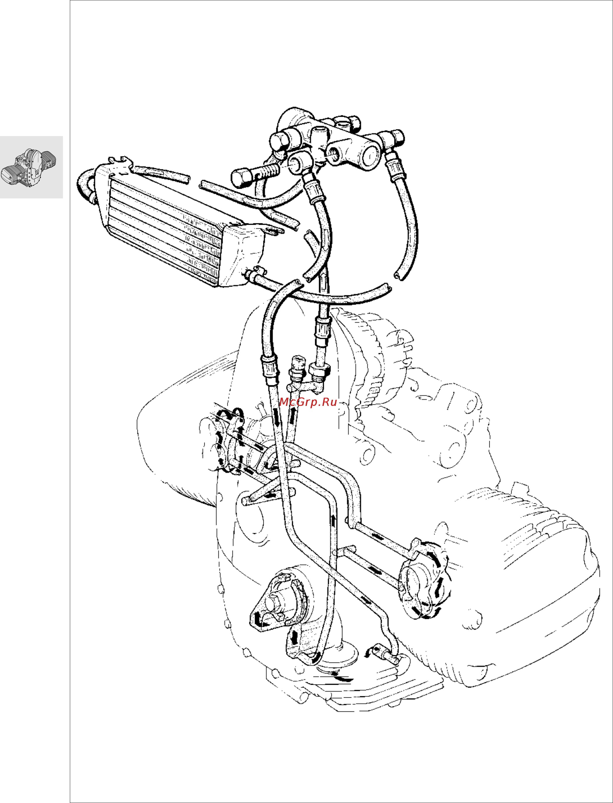BMW R850 1100R (2000) [90/464] Cooling oil circuit with oil thermostat