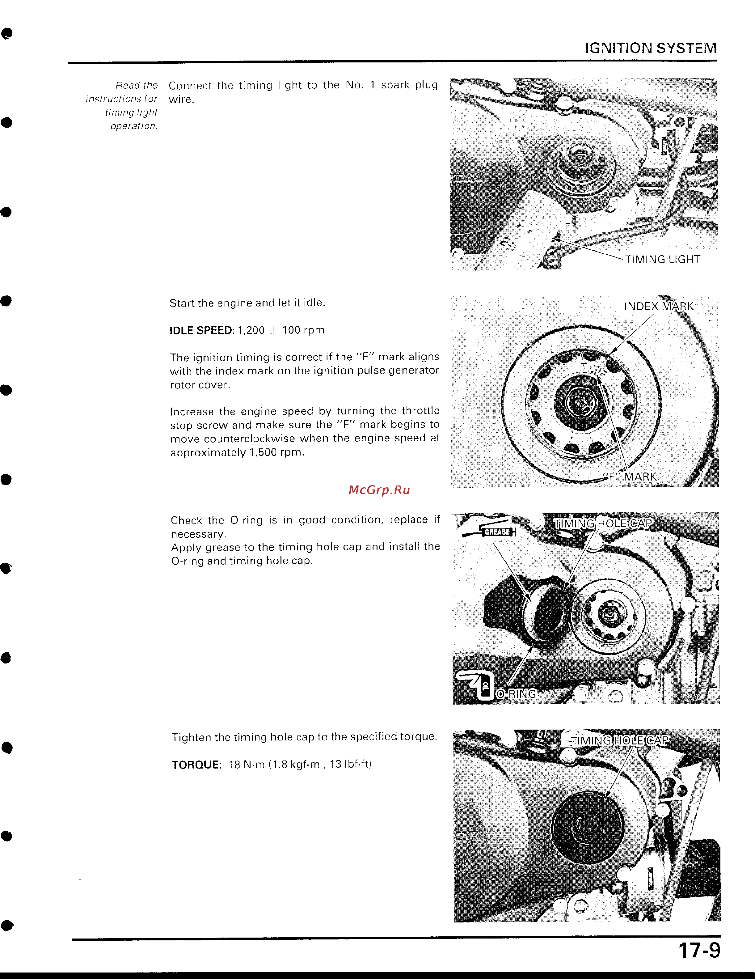 Honda CBR929RR [448/488] Stop screw and make sure the f mark begins to