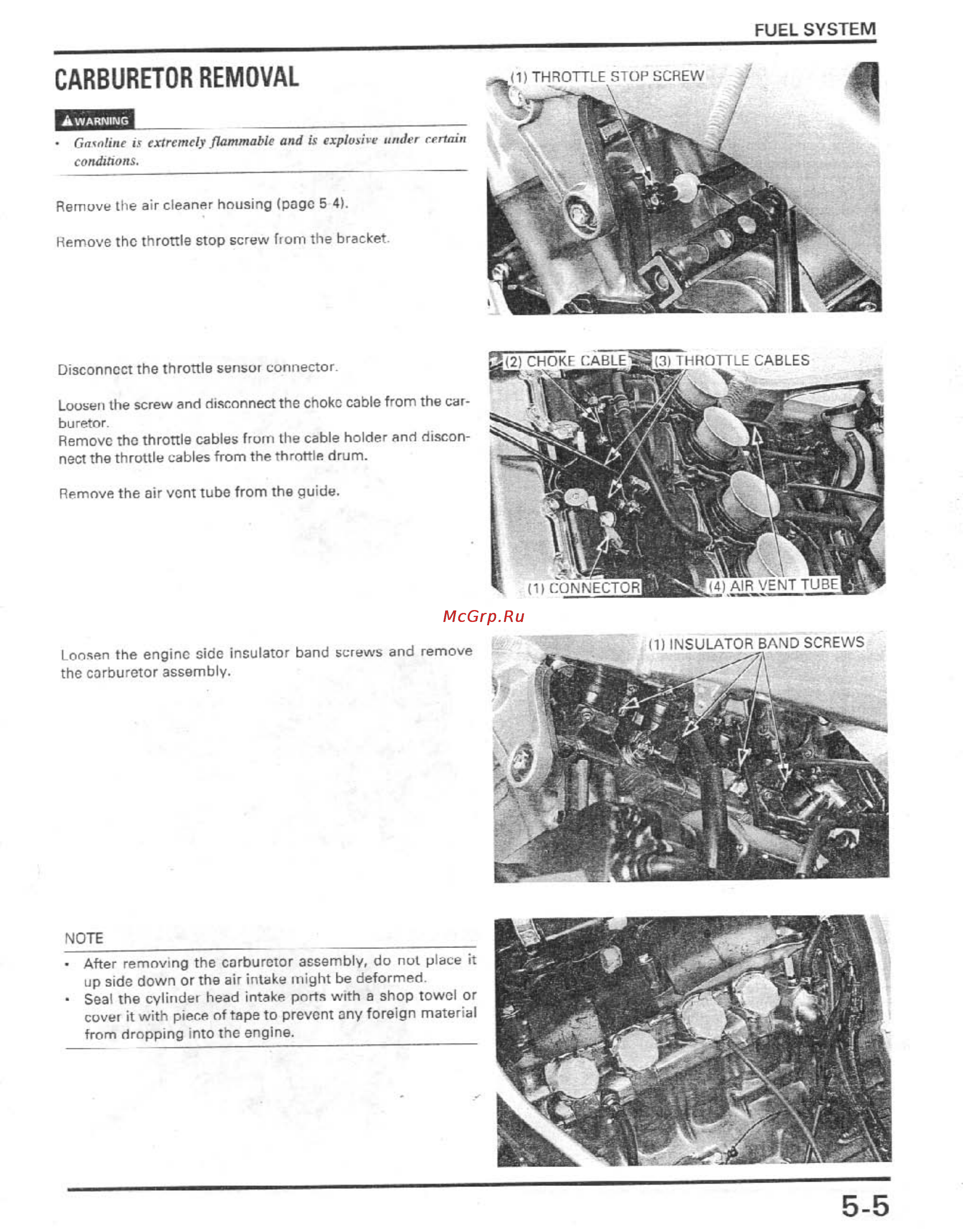 Honda CBR900RR (1996-1998) [110/407] Carburetor removal