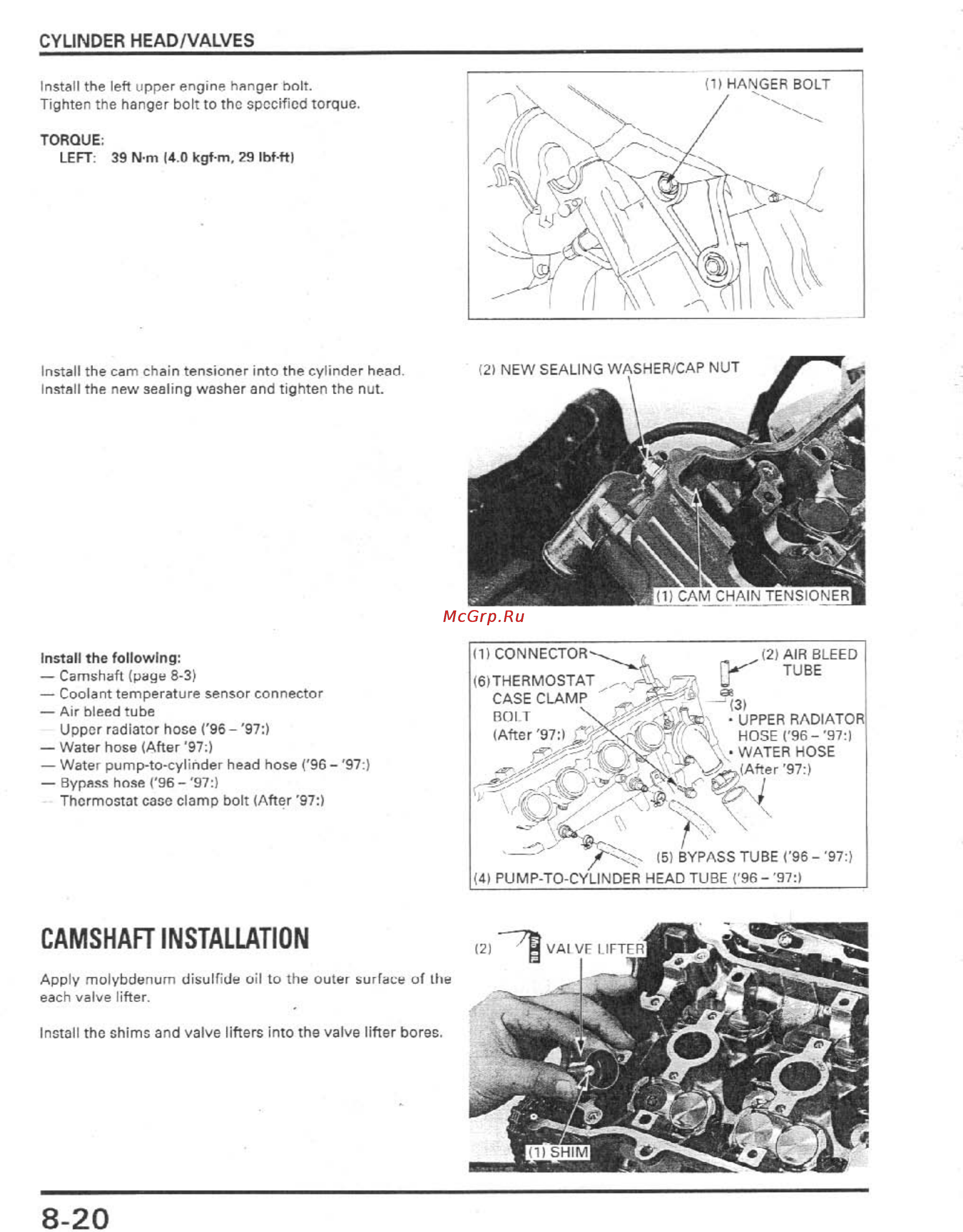 Honda CBR900RR (1996-1998) [179/407] Camshaft installation