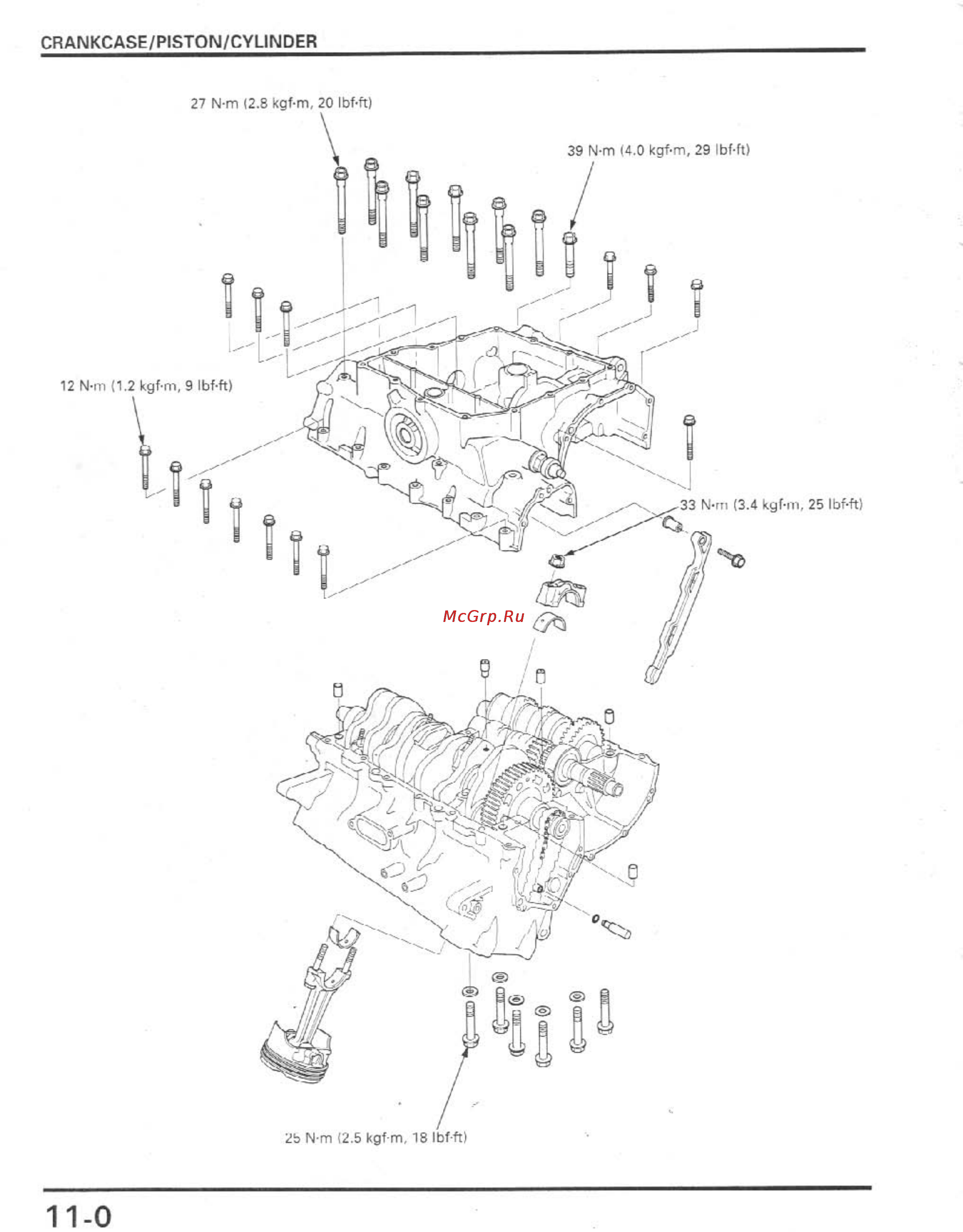 Honda CBR900RR (1996-1998) [215/407] Crankcase piston cylinder