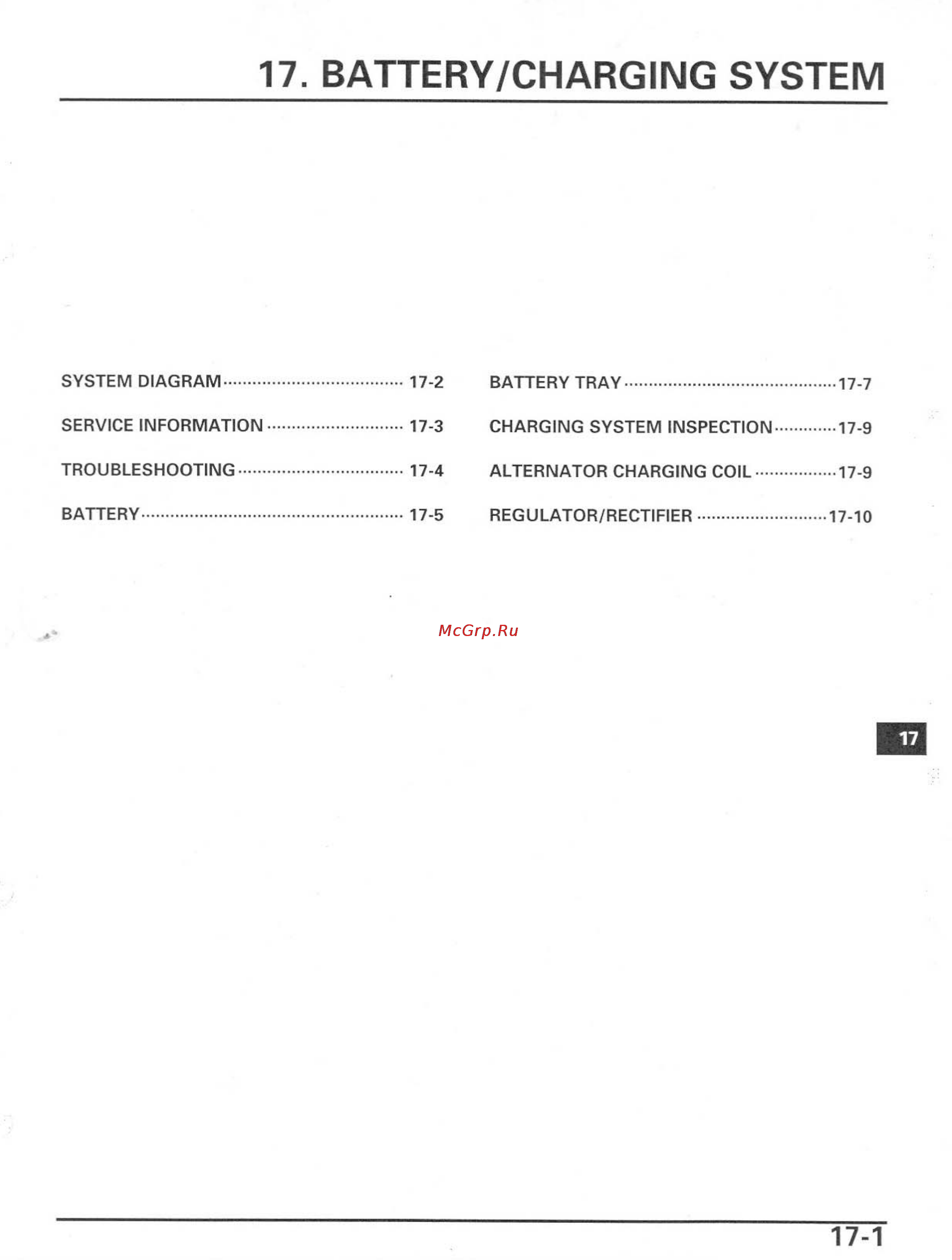 Honda CBR600RR [463/529] Battery charging system