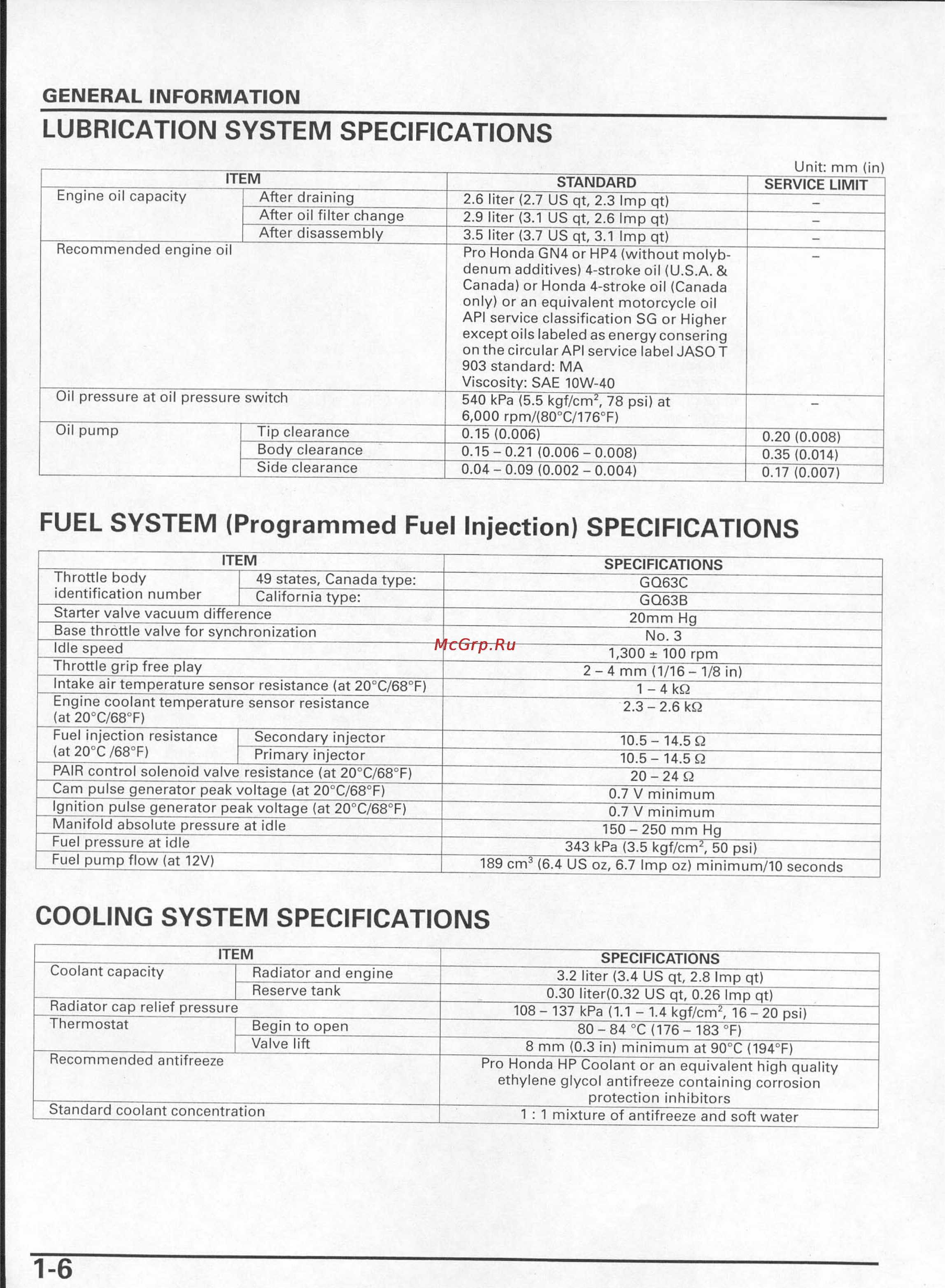 Honda CBR600RR Инструкция по эксплуатации онлайн [7/529] 114531
