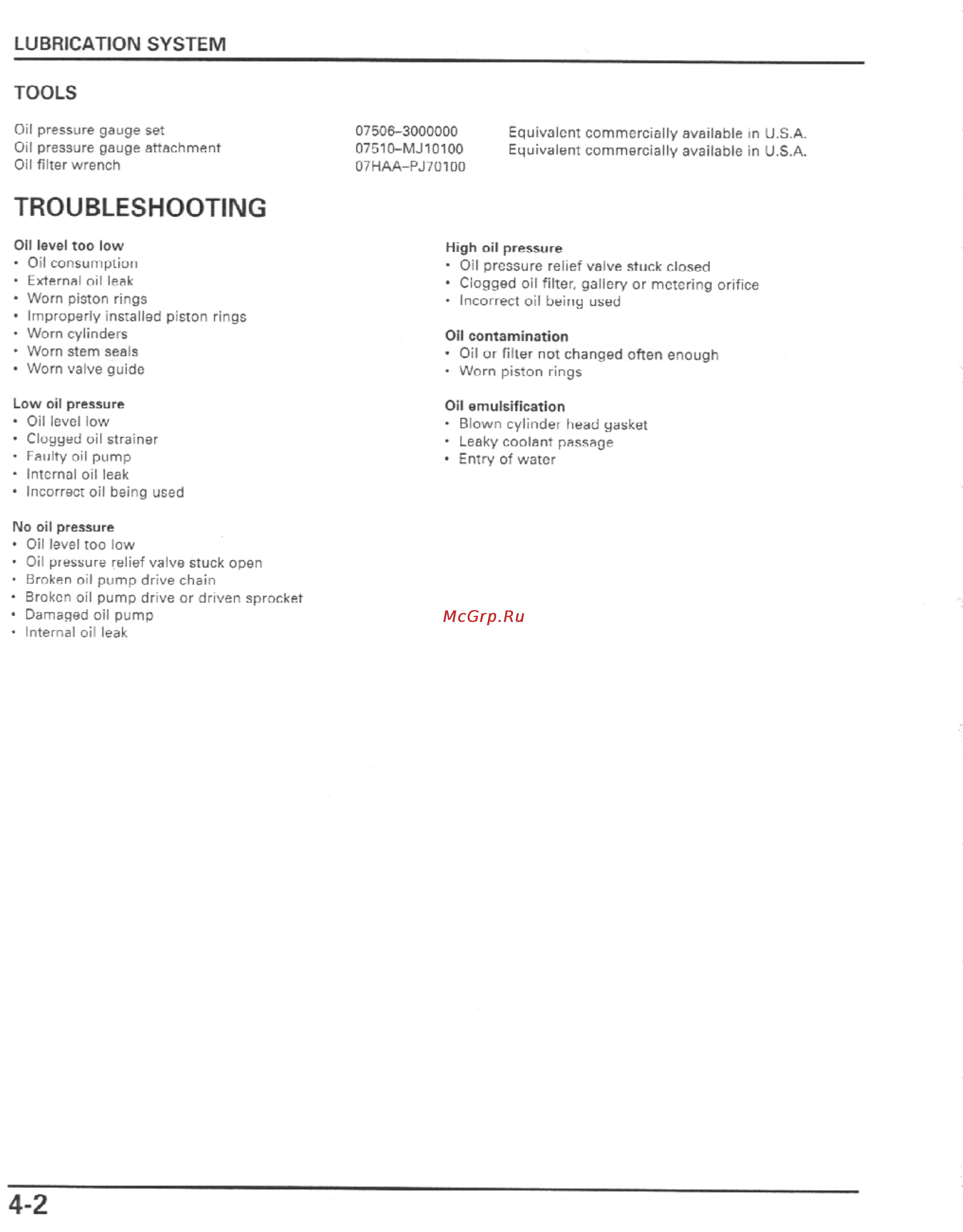 Honda CBR600F4I (2001-2003) [103/492] Troubleshooting