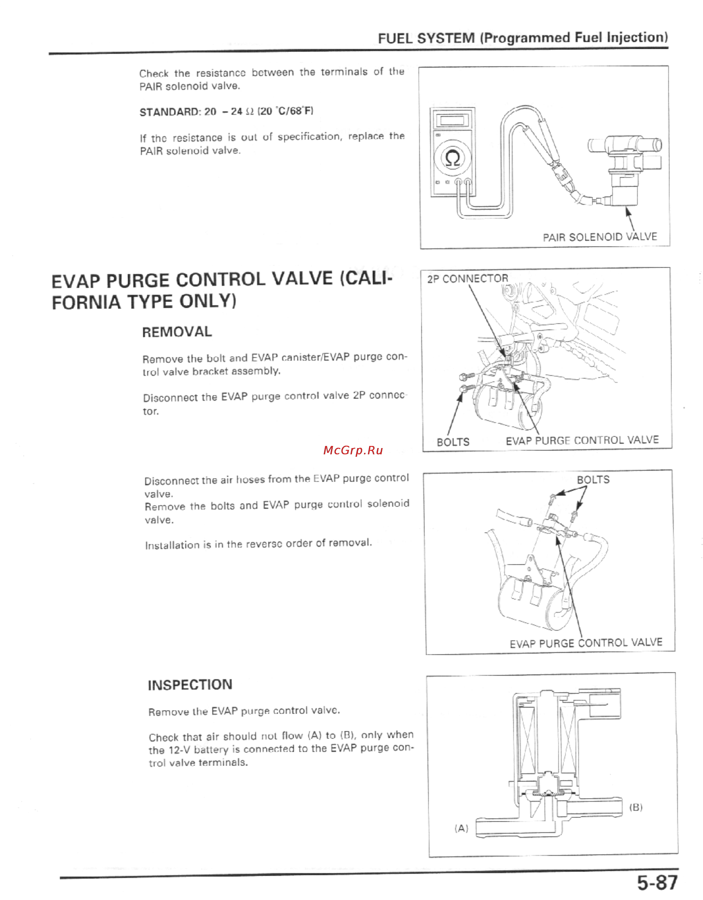 Honda CBR600F4I (2001-2003) [200/492] Evap purge control valve cali fornia type only