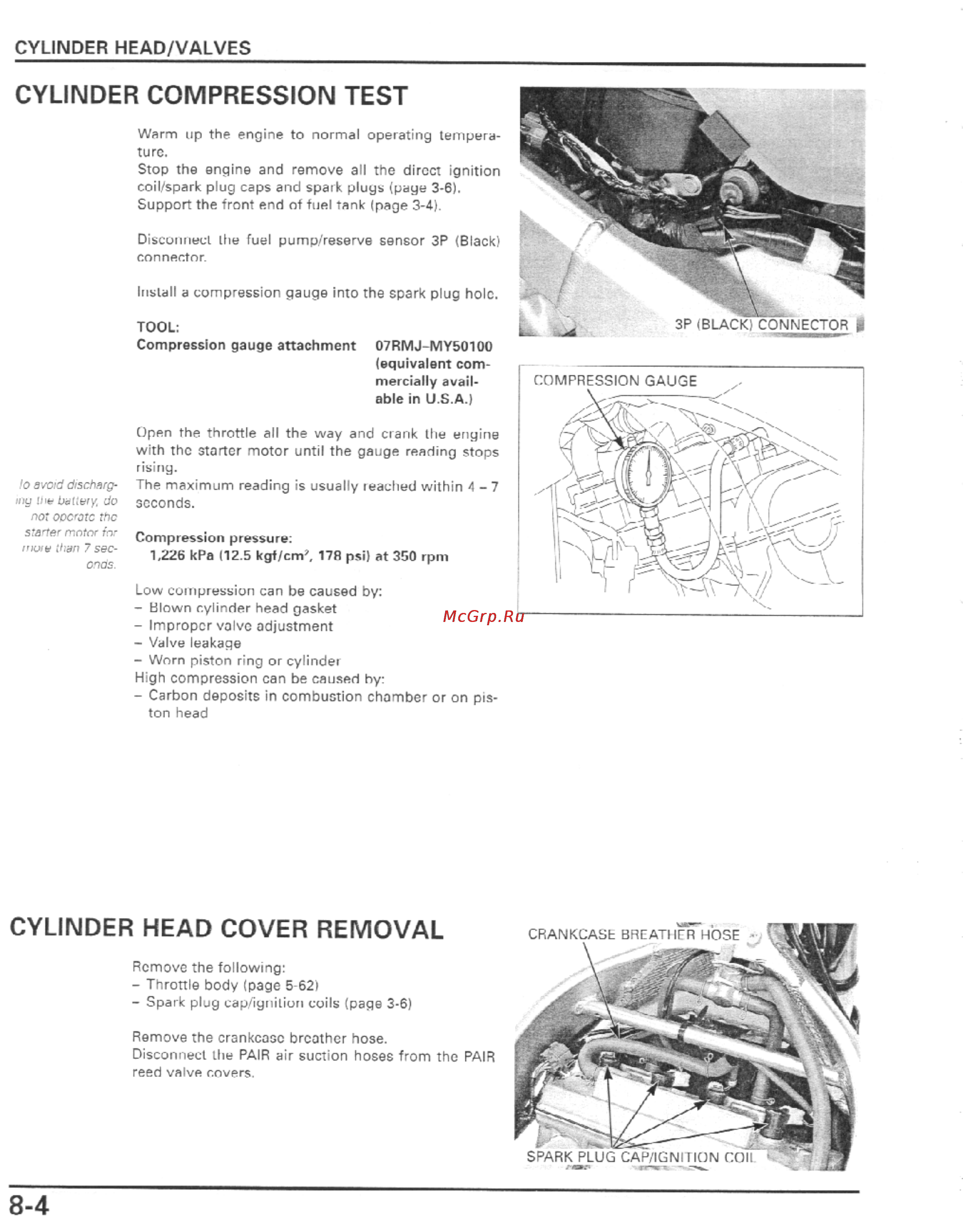 Honda CBR600F4I (2001-2003) [245/492] Cylinder compression test