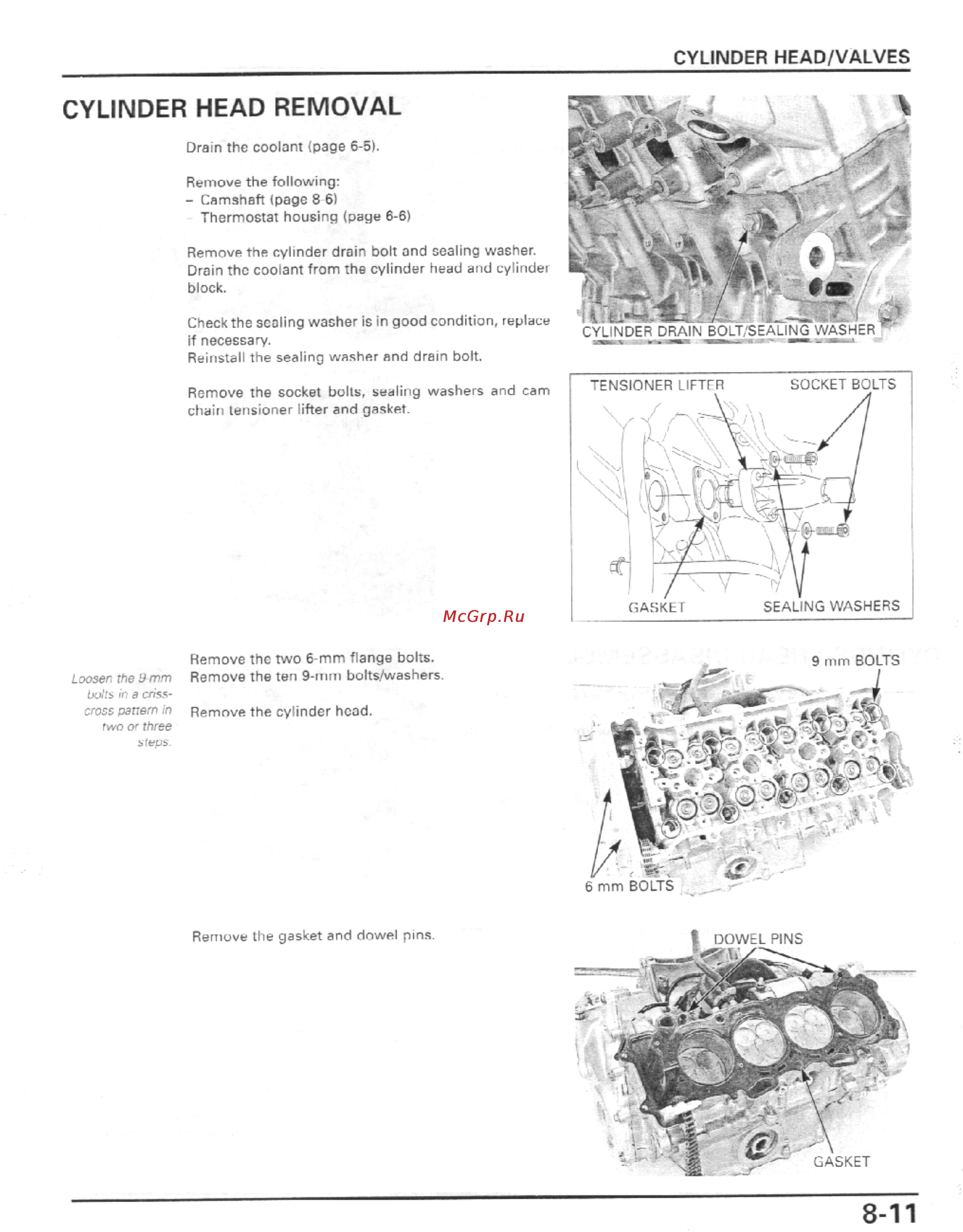 Honda CBR600F4I (2001-2003) [252/492] Cylinder head removal
