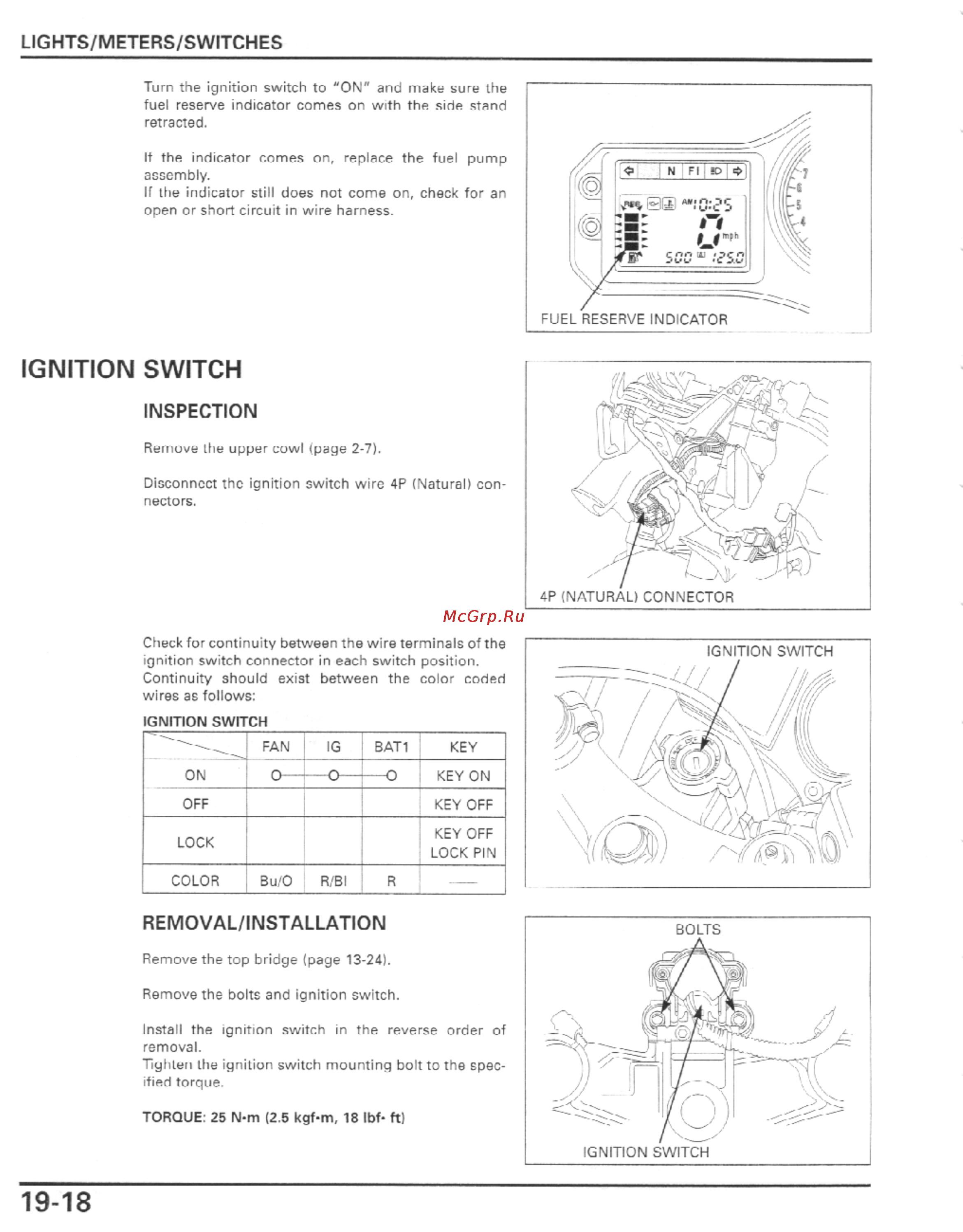 Honda CBR600F4I (2001-2003) [478/492] Ignition switch