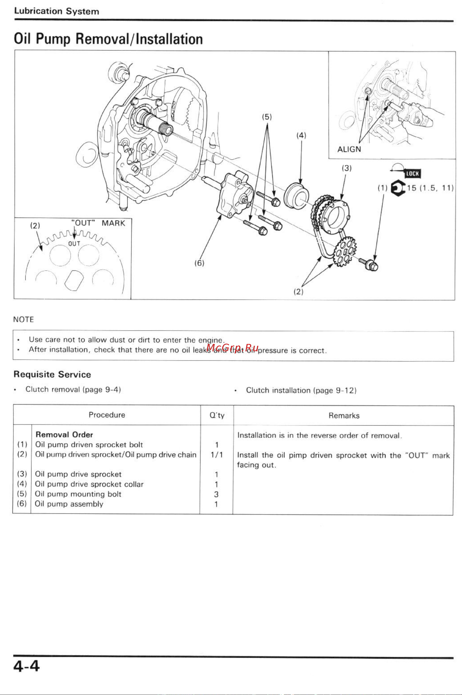Honda CBR600F2 (1991-1994) [30/196] Oil pump removal lnstallation