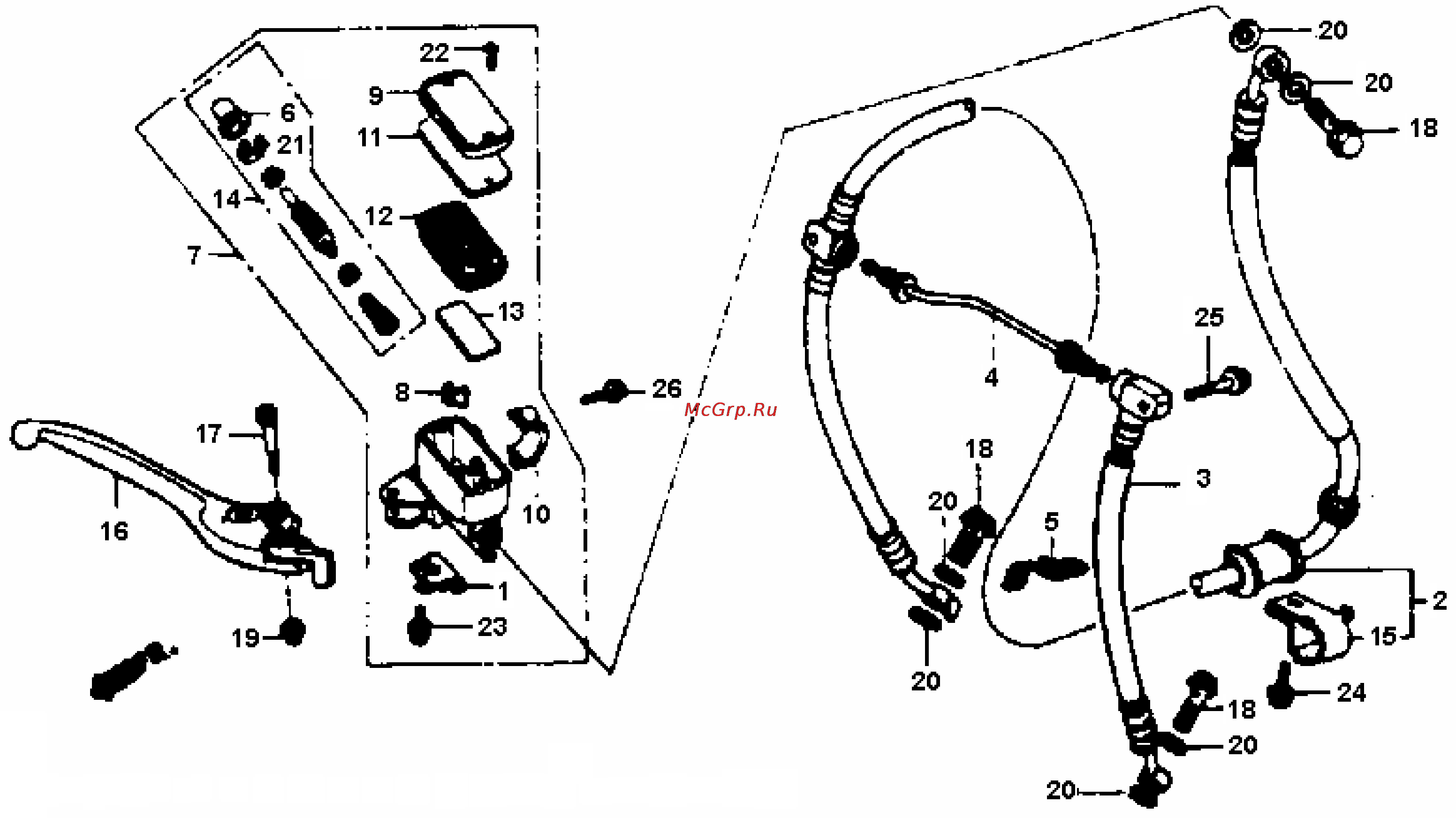 Honda CBR1000F (1992-1995) [361/421] Brake master cilinder front gif