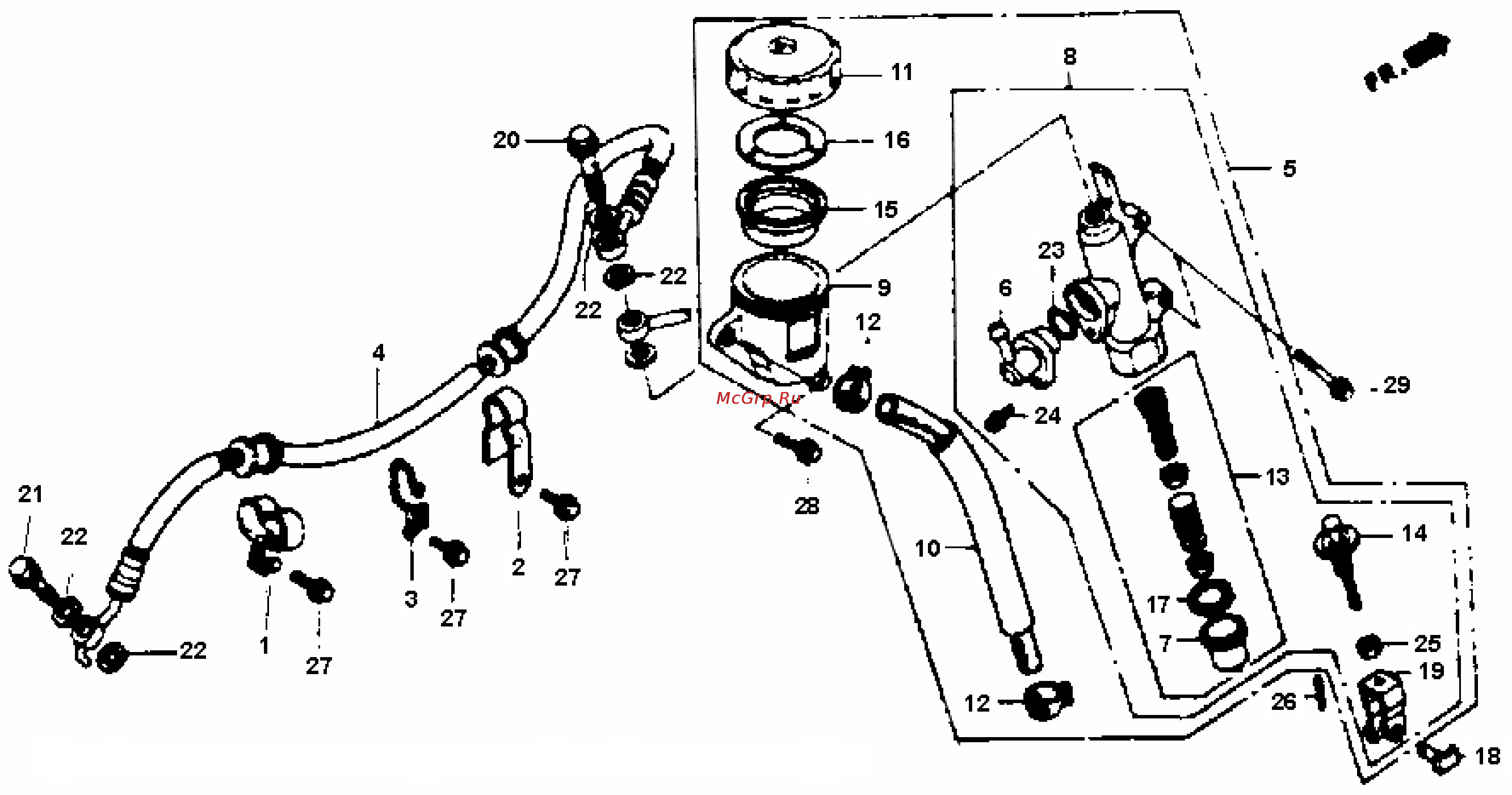 Honda CBR1000F (1992-1995) [364/421] Brake master cilinder rear gif