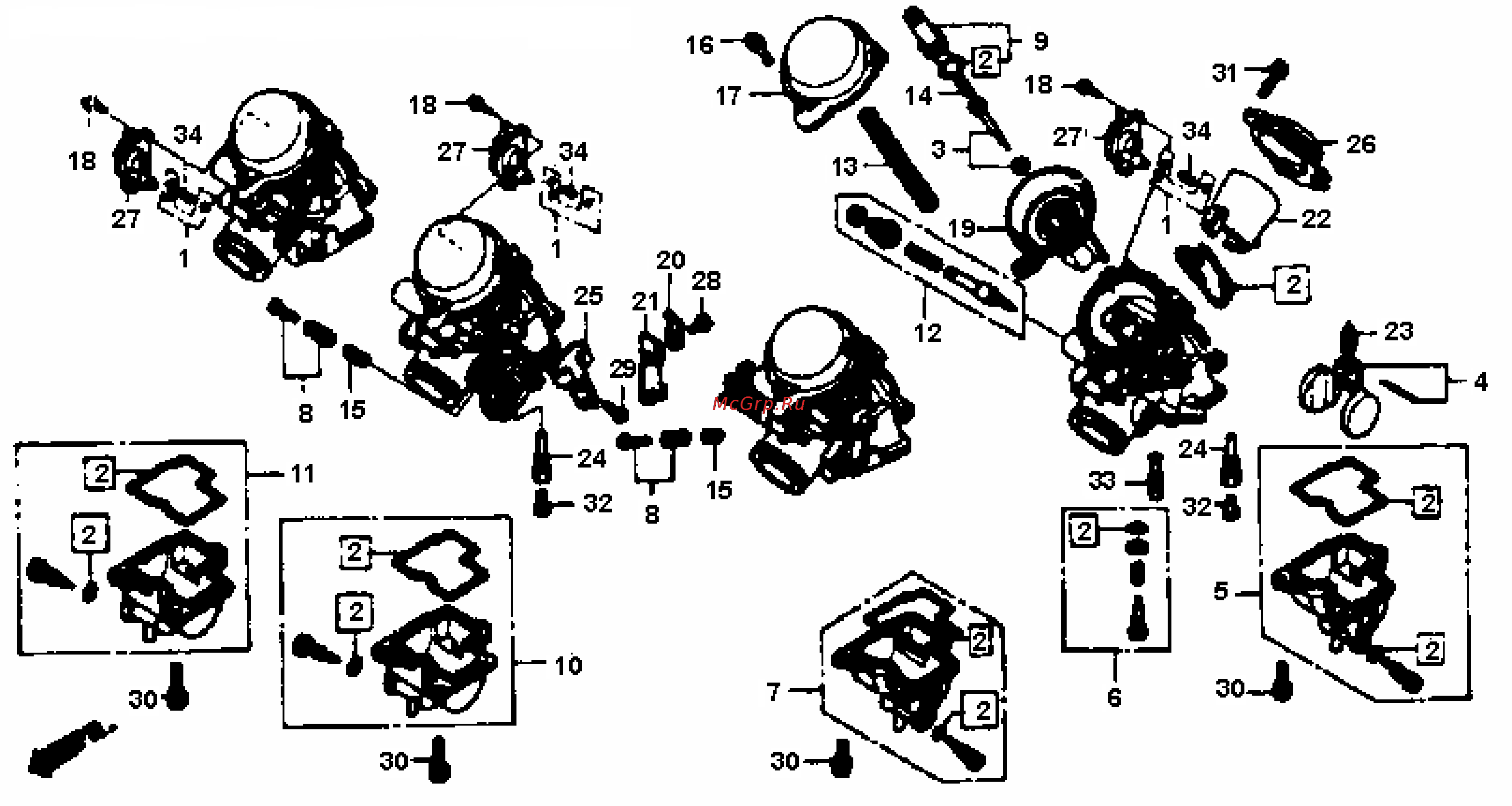 Honda CBR1000F (1992-1995) [369/421] Carburetor components gif