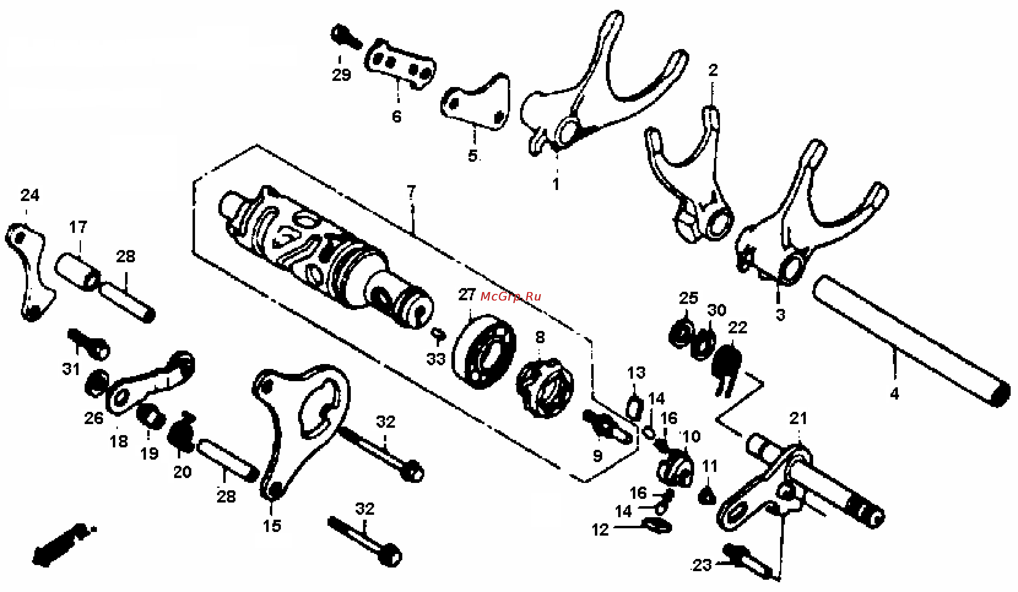 Honda CBR1000F (1992-1995) [391/421] Gearshift drum gif