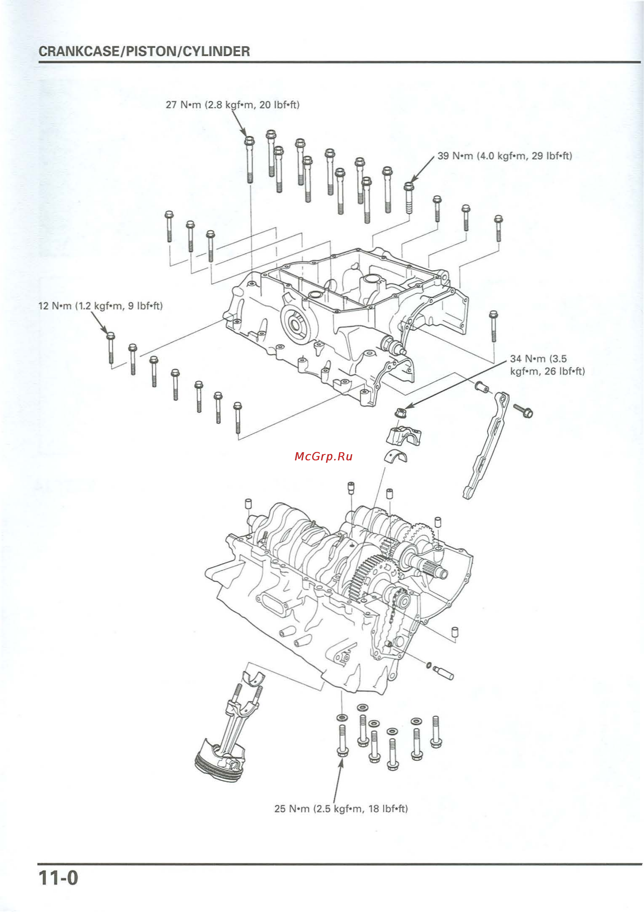 Honda CB900F 919 (2001) [252/432] Crankcase piston cylinder