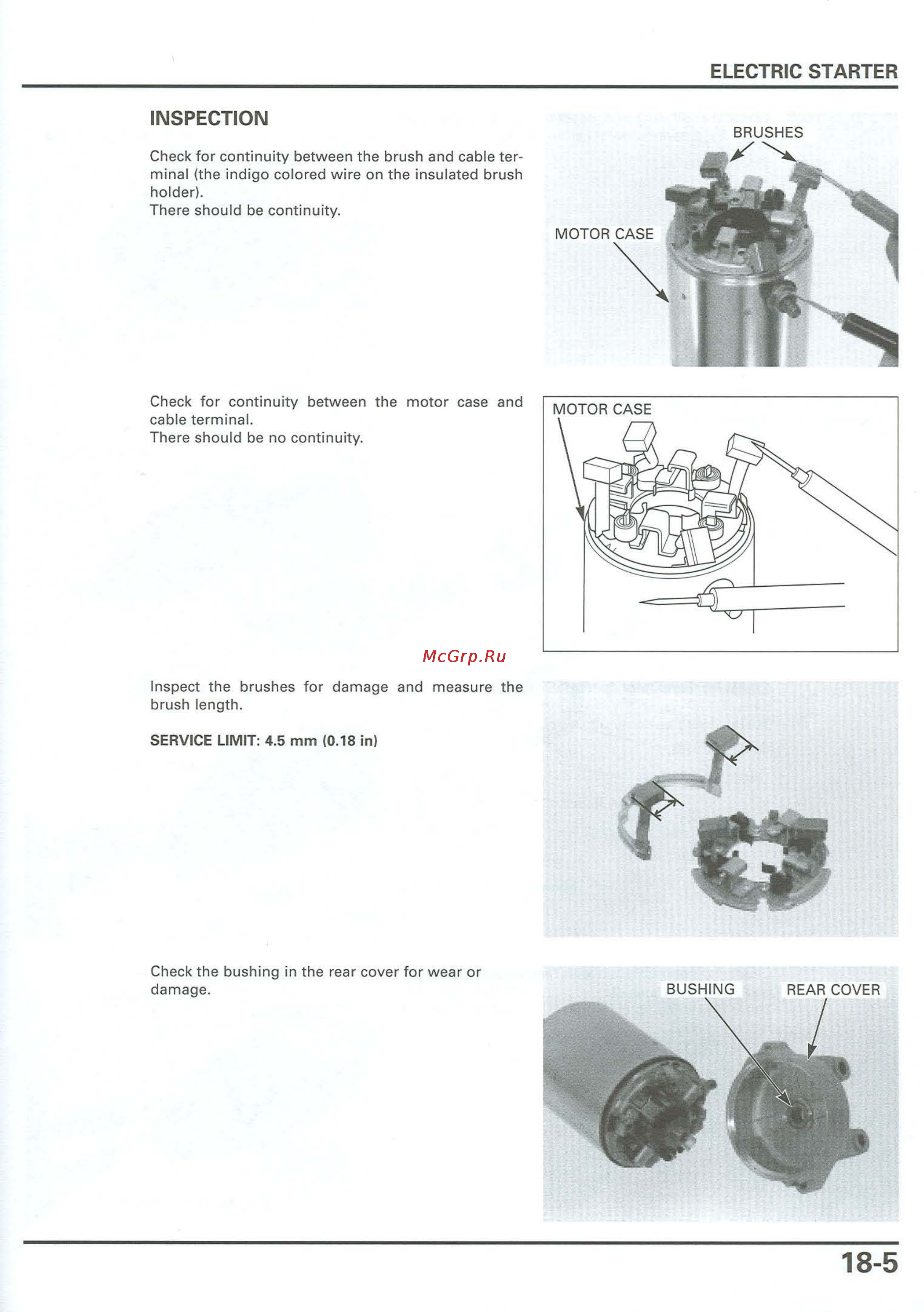 Honda CB900F 919 (2001) [394/432] Check for continuity between the motor case and