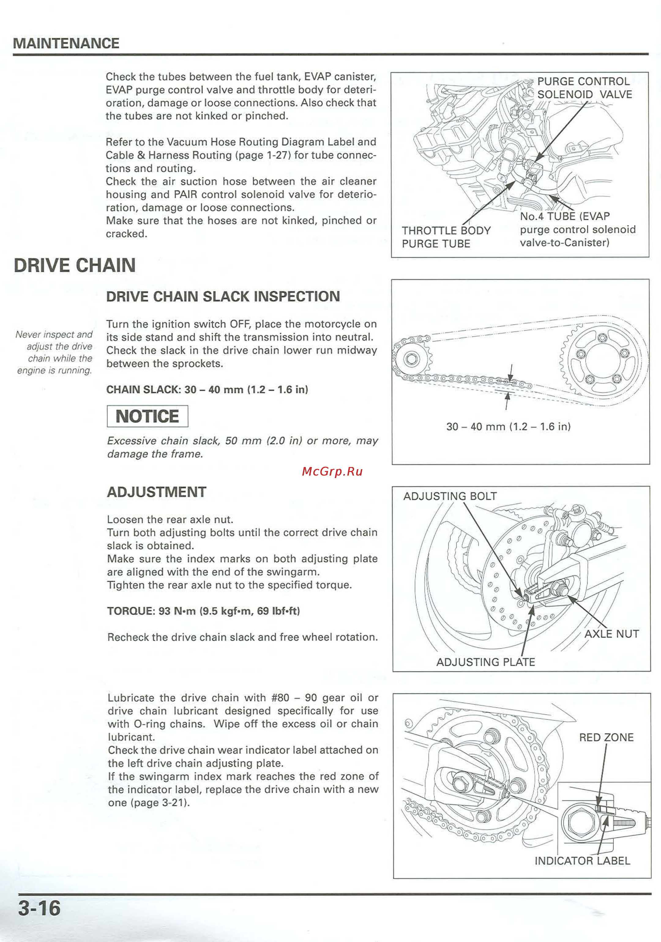 Honda CB900F 919 (2001) [66/432] Chain slack 30 4