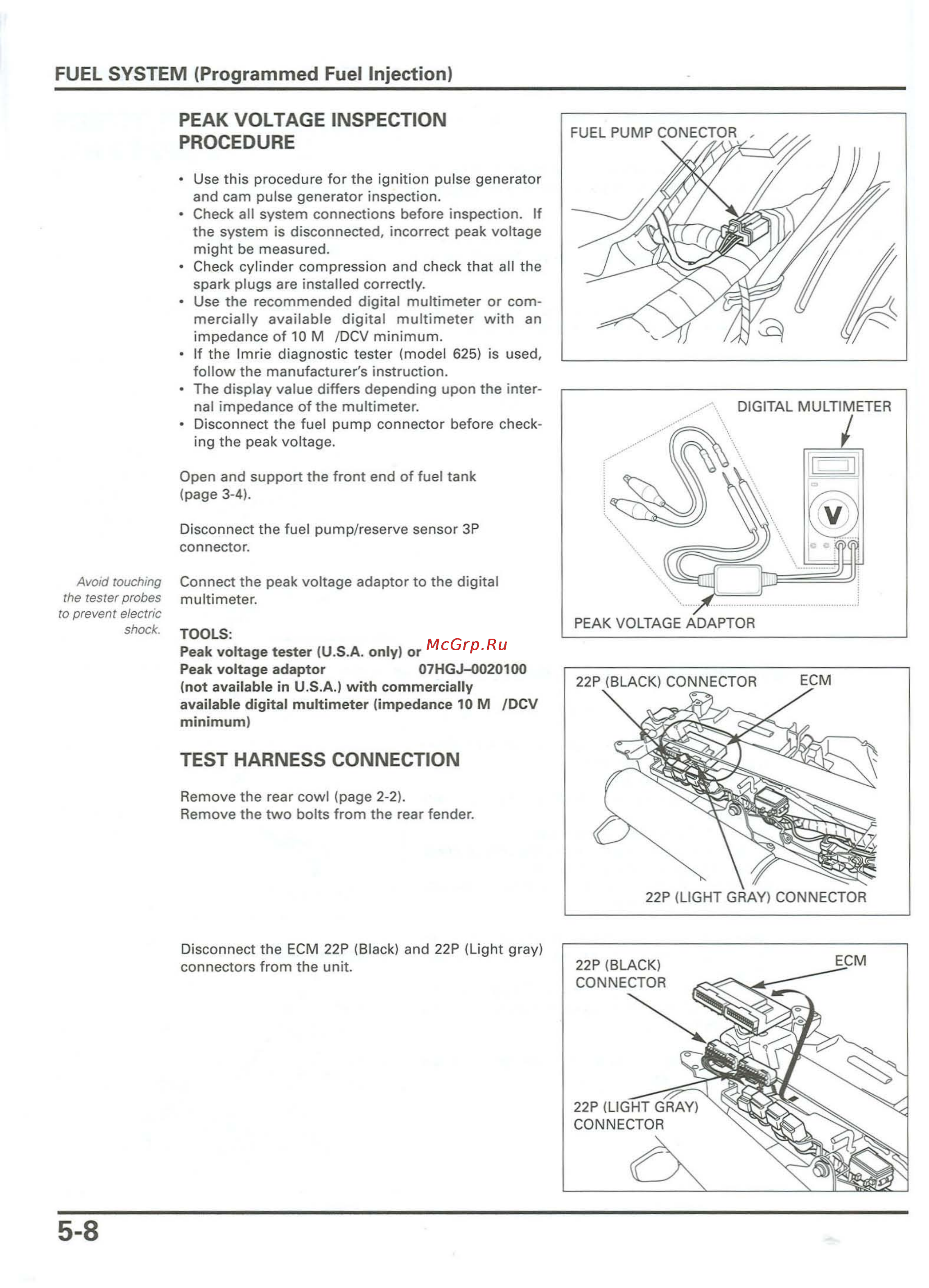 Honda CB900F 919 (2001) [96/432] Tester probes