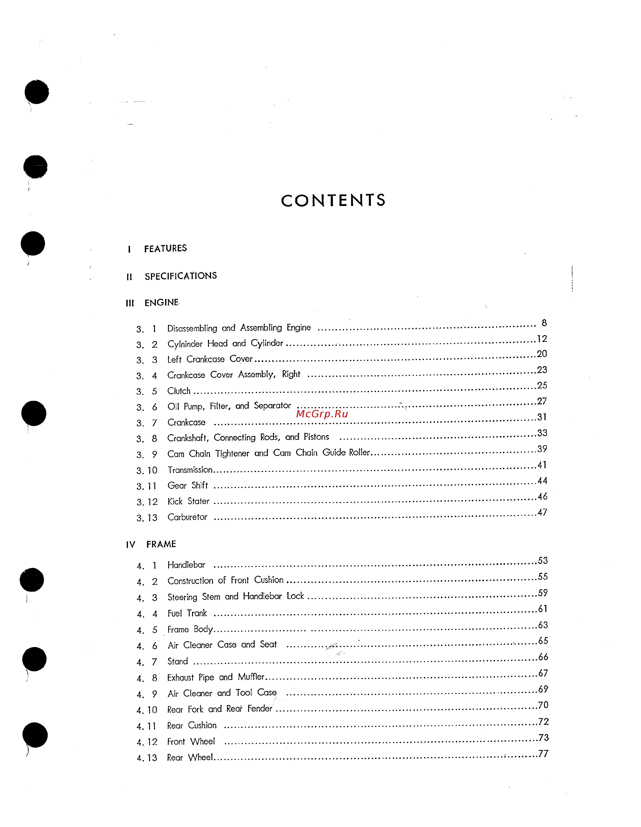 Honda CB125 CB160 (1972) [5/139] Contents
