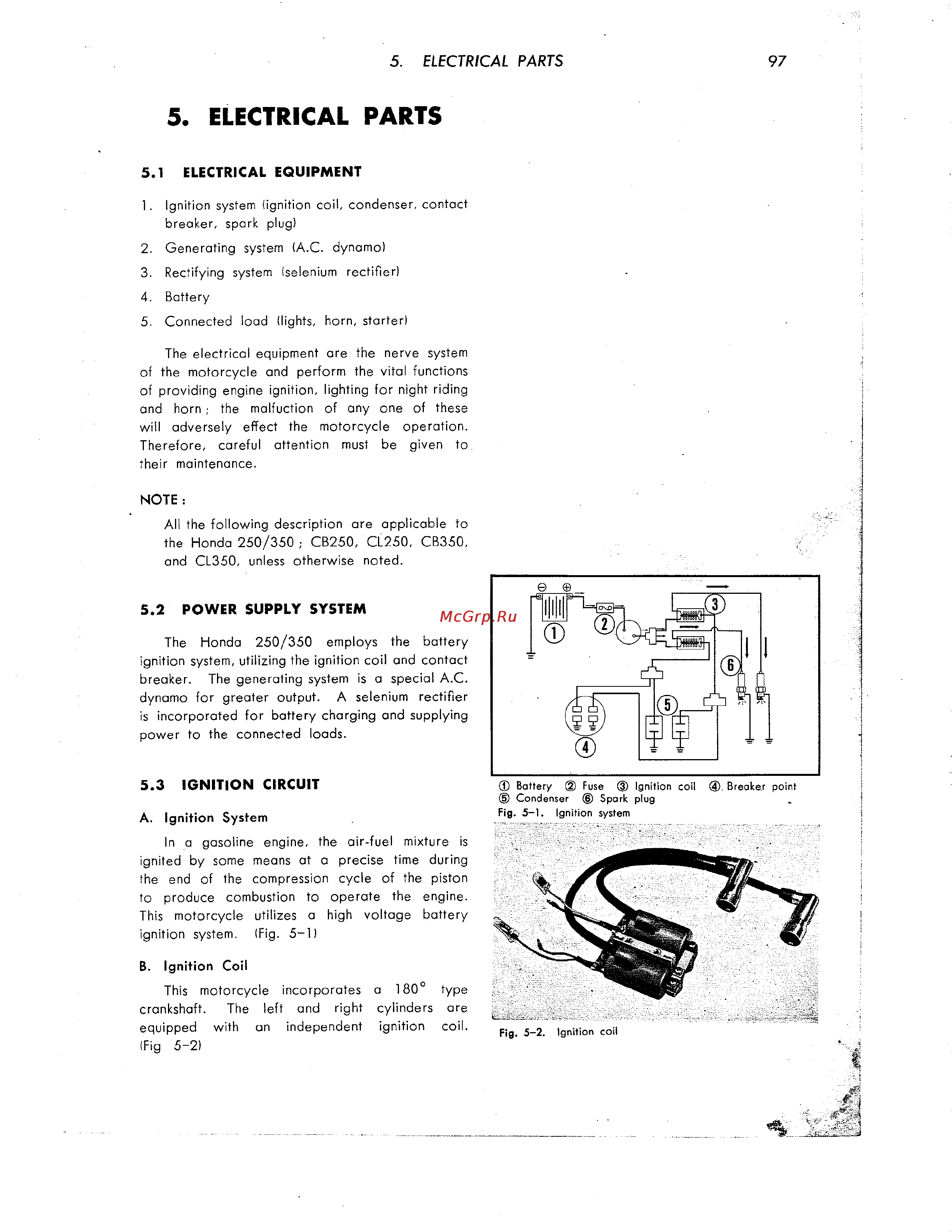 Honda CB350 CL350 [108/219] Electrical parts