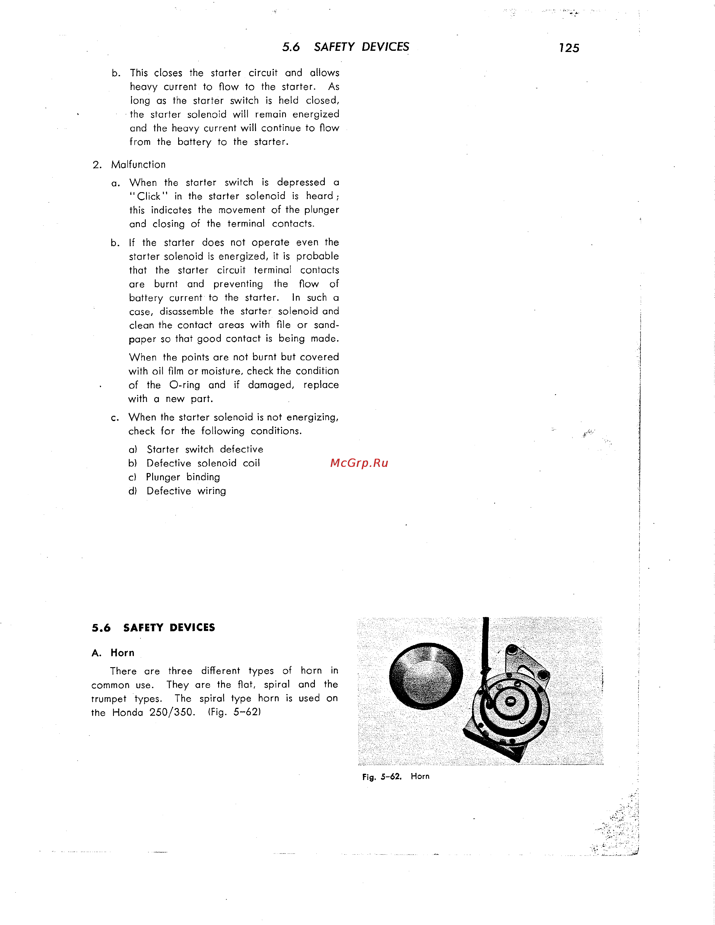 Honda CB350 CL350 [136/219] Safety devices 125