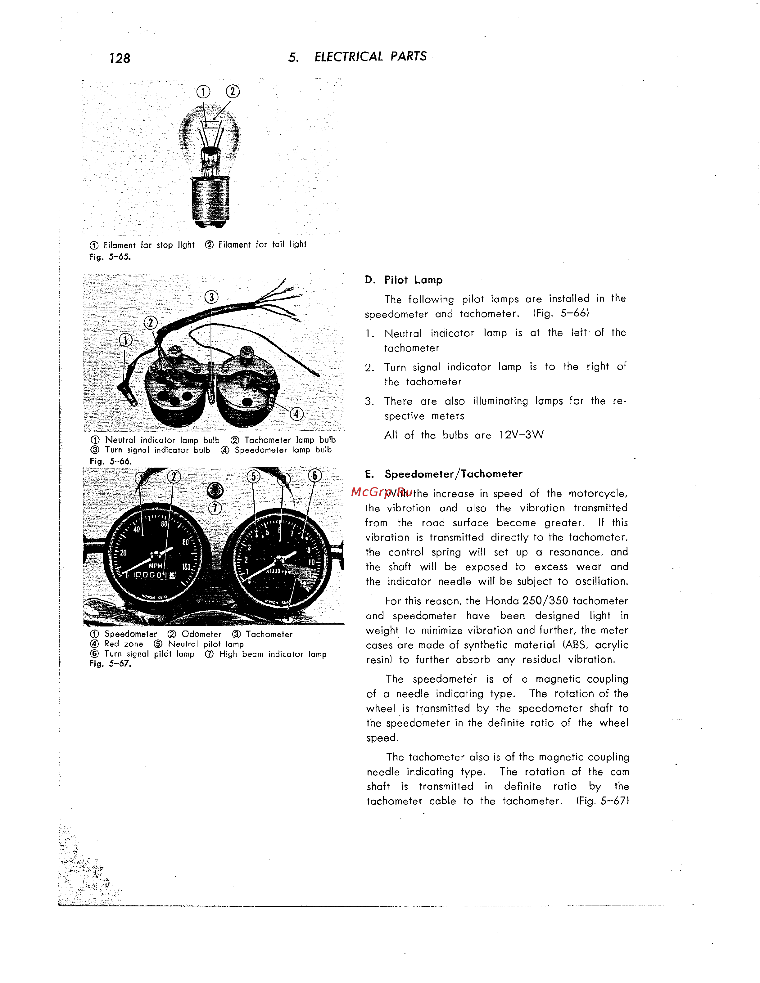 Honda CB350 CL350 [139/219] 5 electrical parts